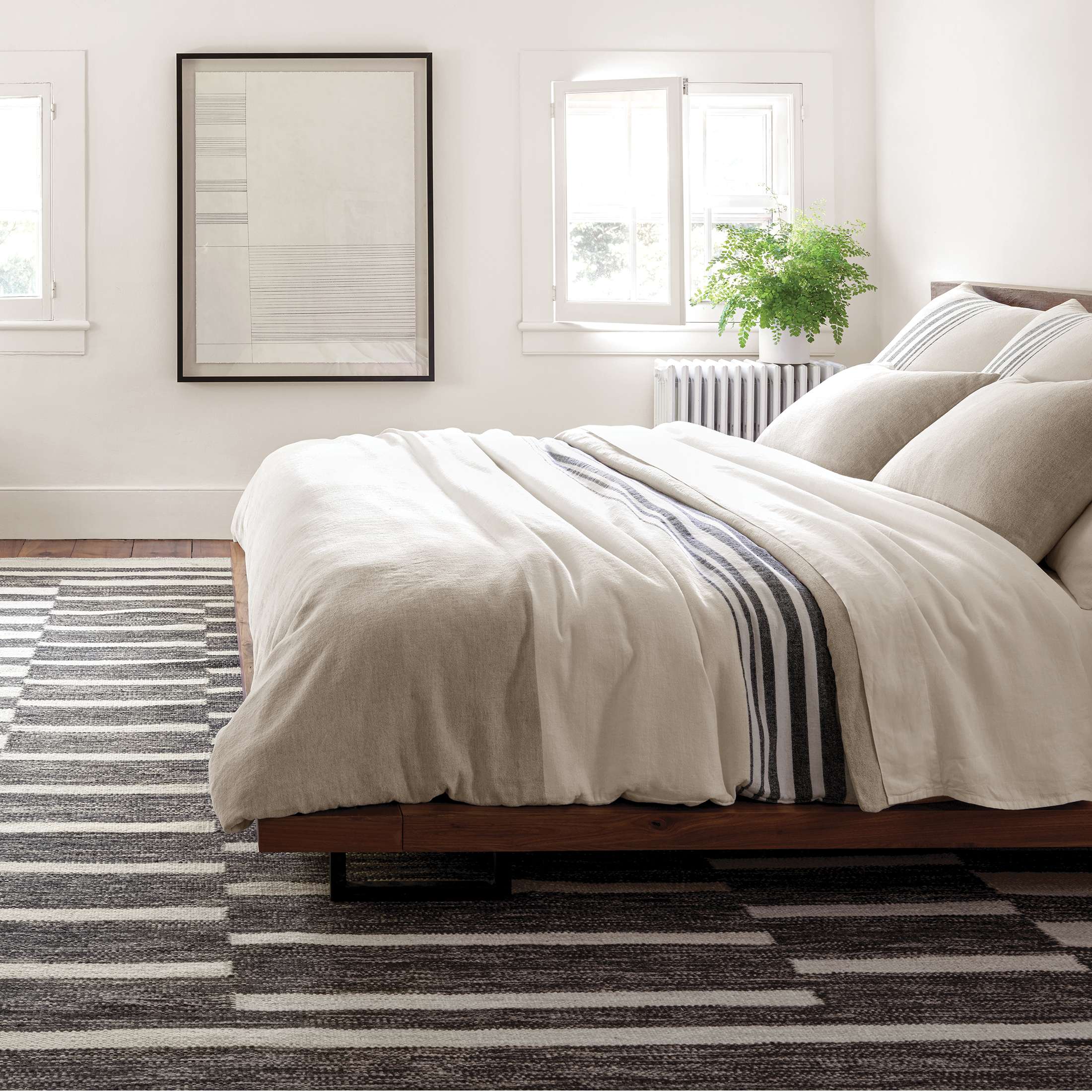 Linen Chenille Stripe Pillow Sham Sham By Annie Selke