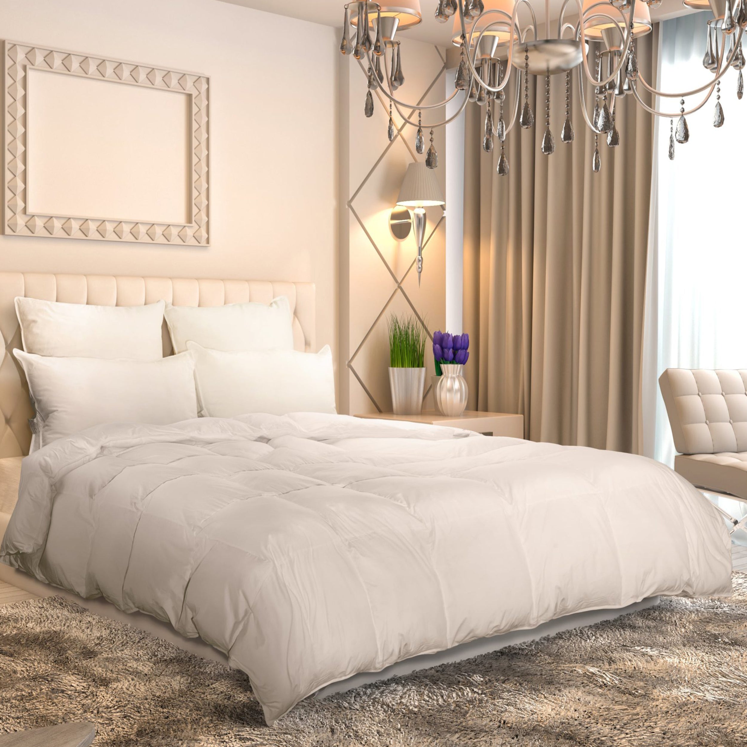 Logana 920+ Hypoallergenic Canadian White Goose Down Comforter Duvet Insert By Downright