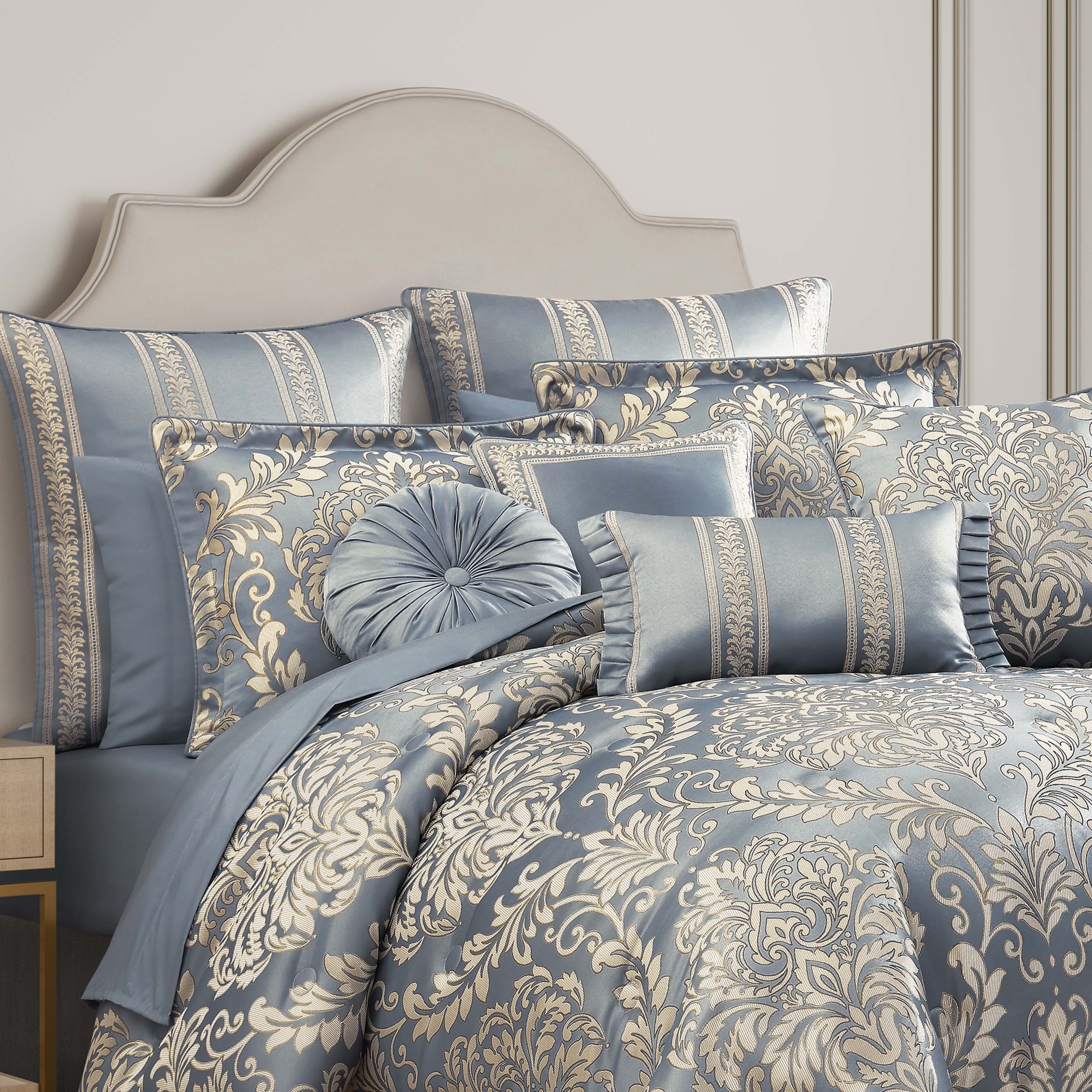 Lorenzo Blue 3 Piece Comforter Set Comforter Sets By J. Queen New York