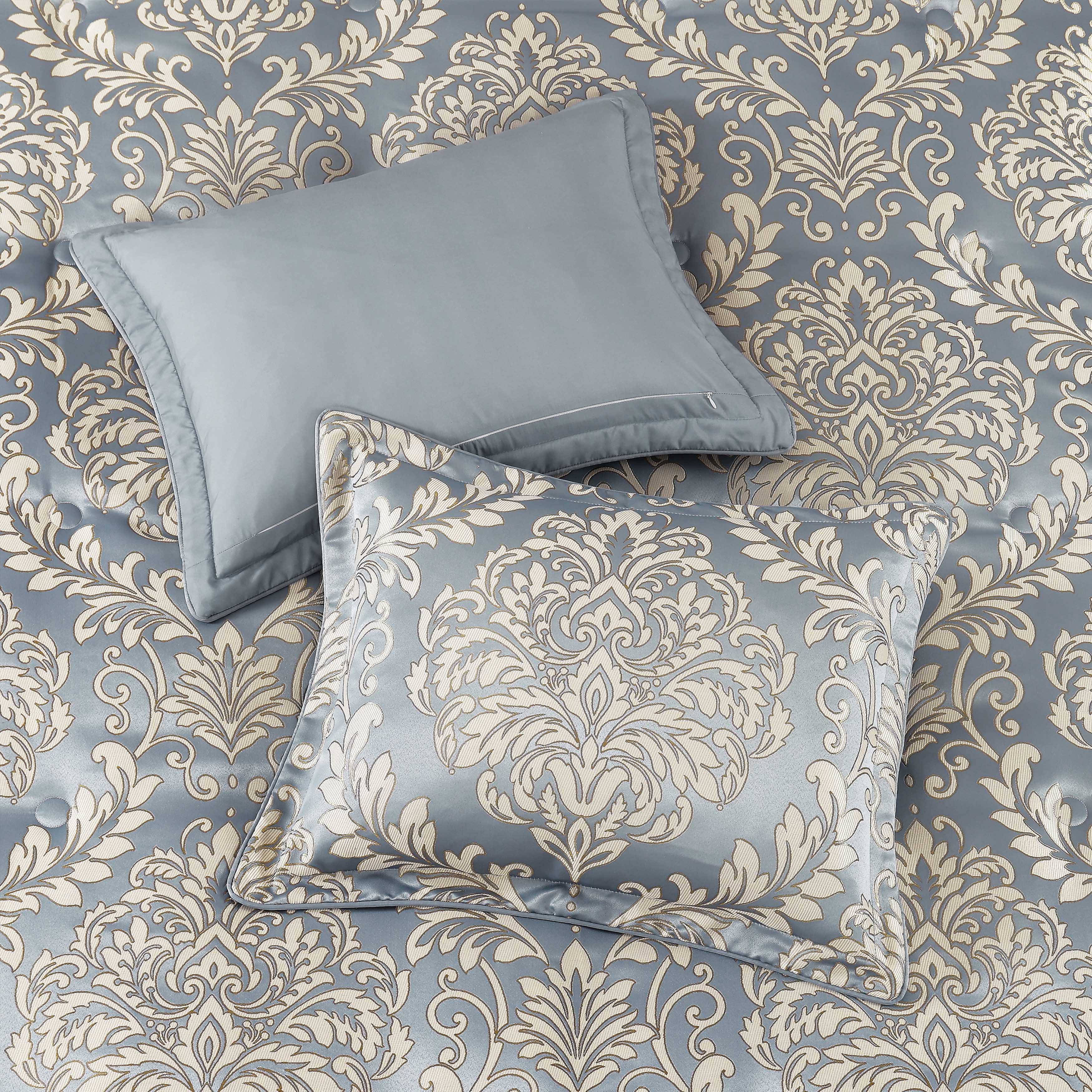 Lorenzo Blue 3 Piece Comforter Set Comforter Sets By J. Queen New York