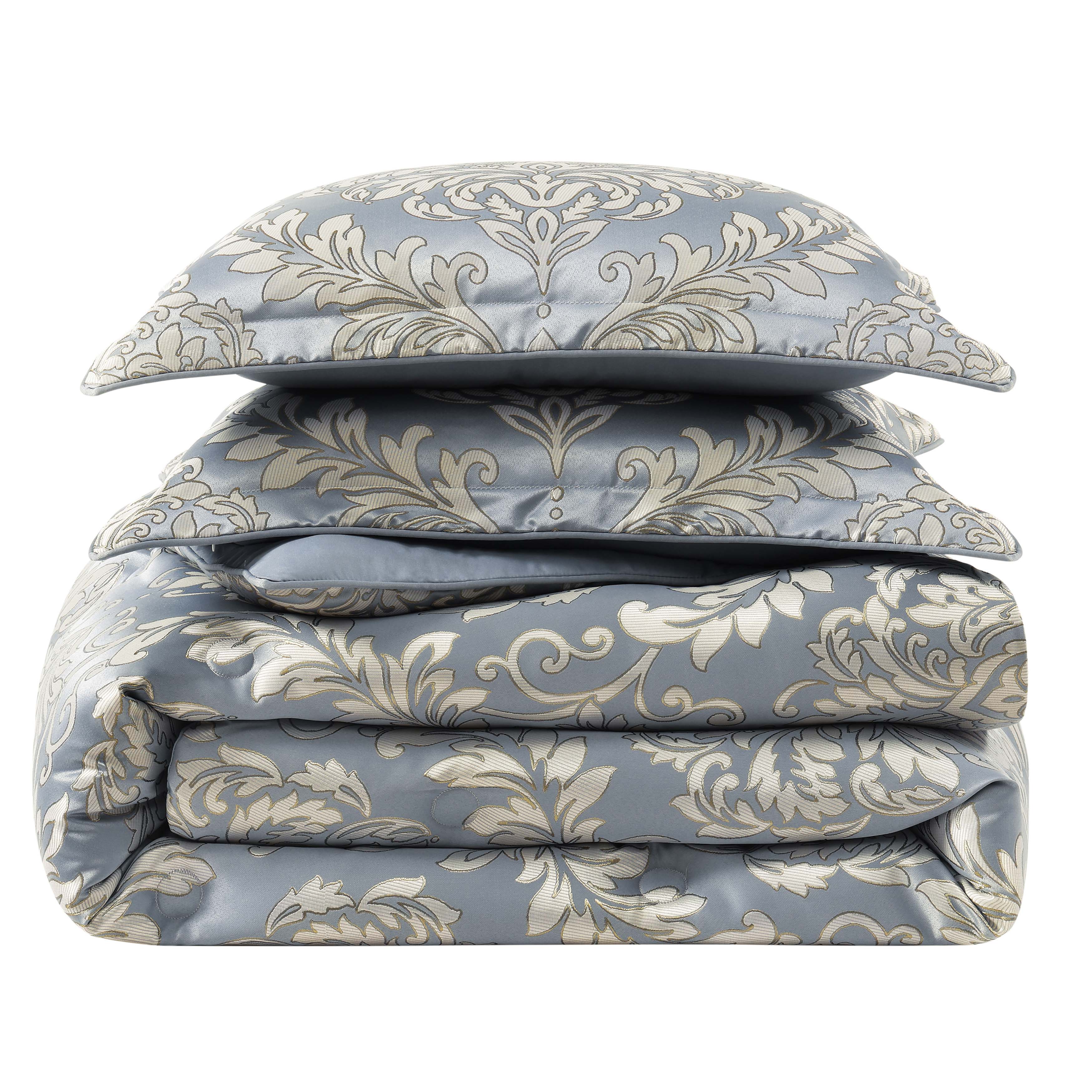 Lorenzo Blue 3 Piece Comforter Set Comforter Sets By J. Queen New York