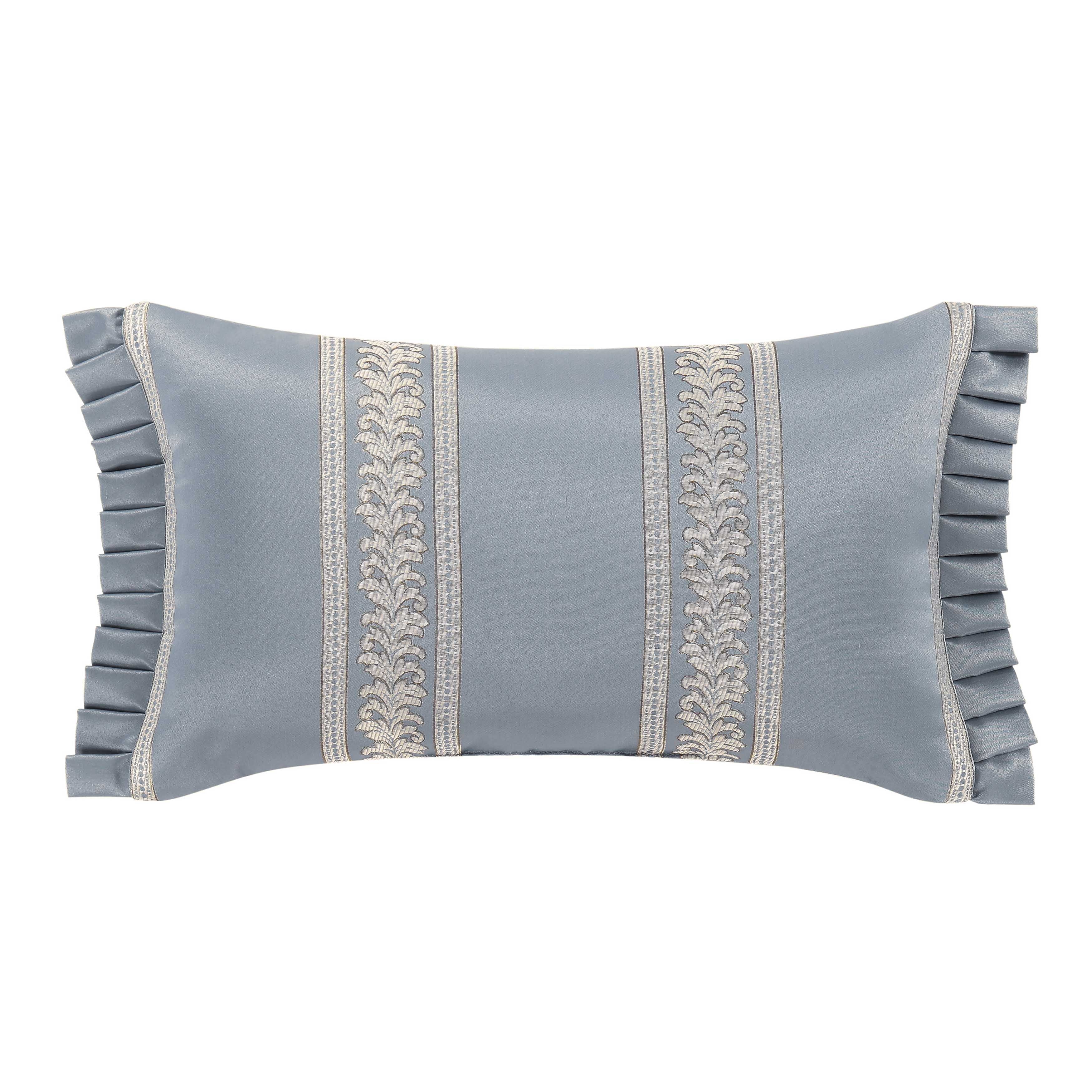 Lorenzo Blue Boudoir Decorative Throw Pillow 20" x 12" Throw Pillows By J. Queen New York
