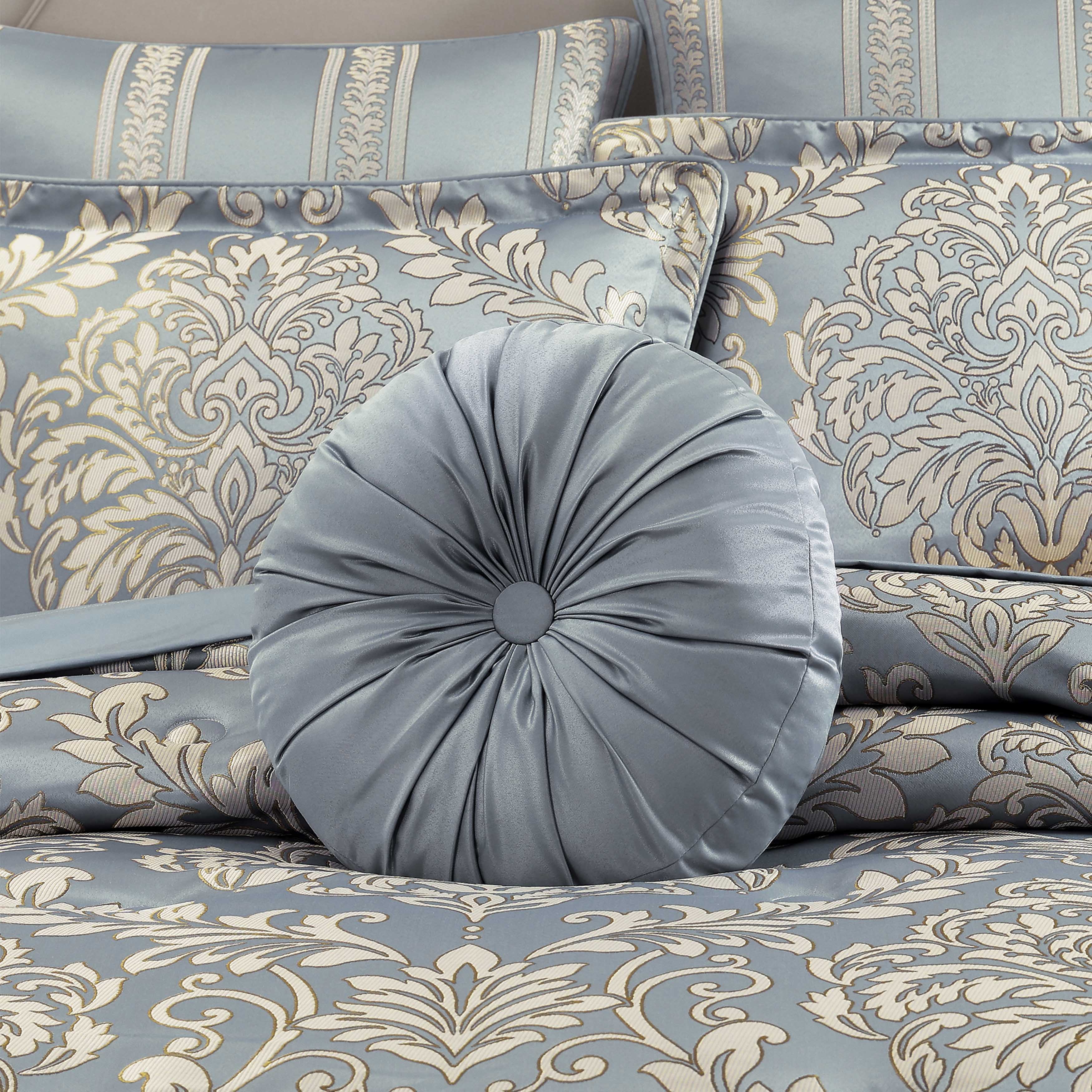 Lorenzo Blue Round Decorative Throw Pillow 15" x 15" Throw Pillows By J. Queen New York