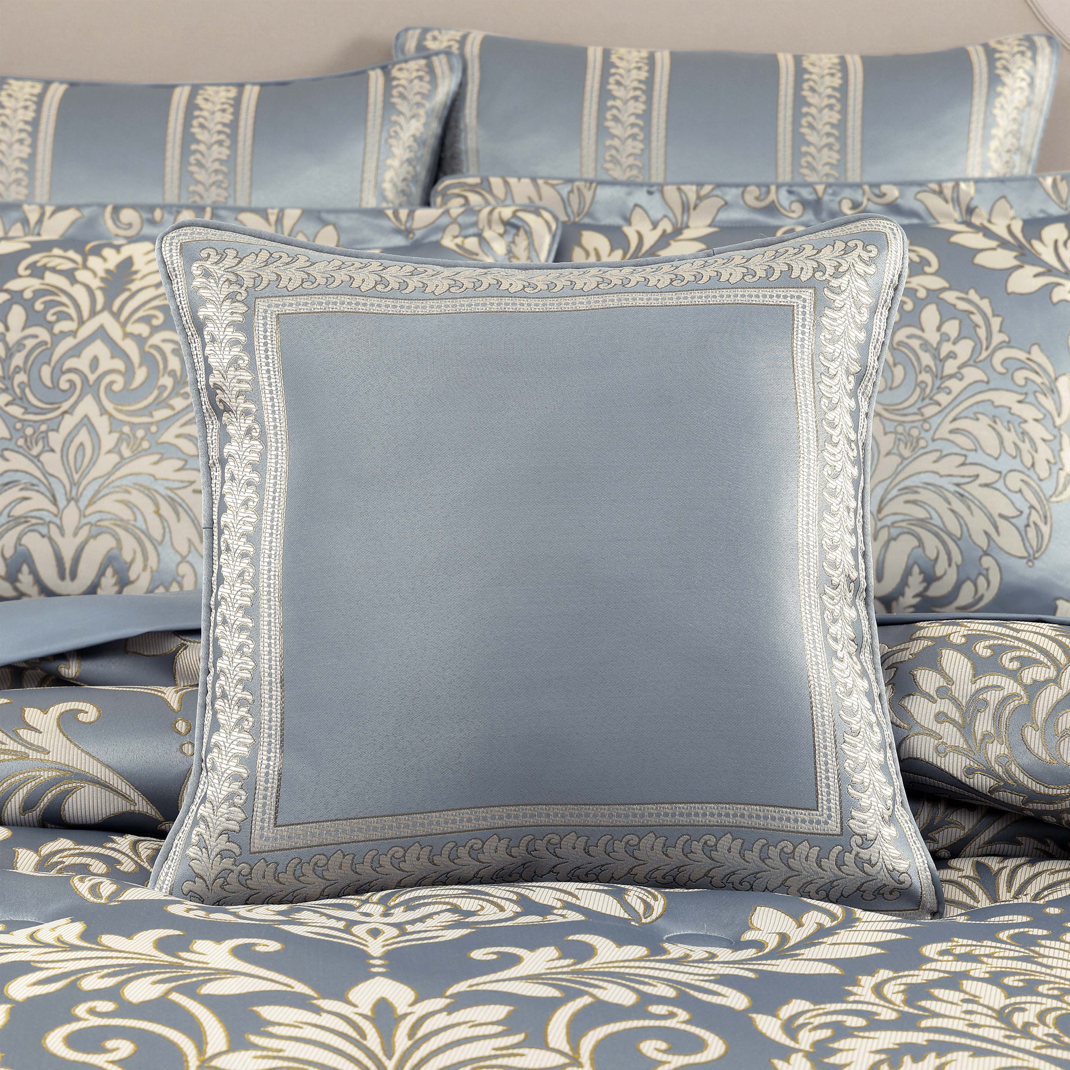 Lorenzo Blue Square Decorative Throw Pillow 18" x 18" Throw Pillows By J. Queen New York