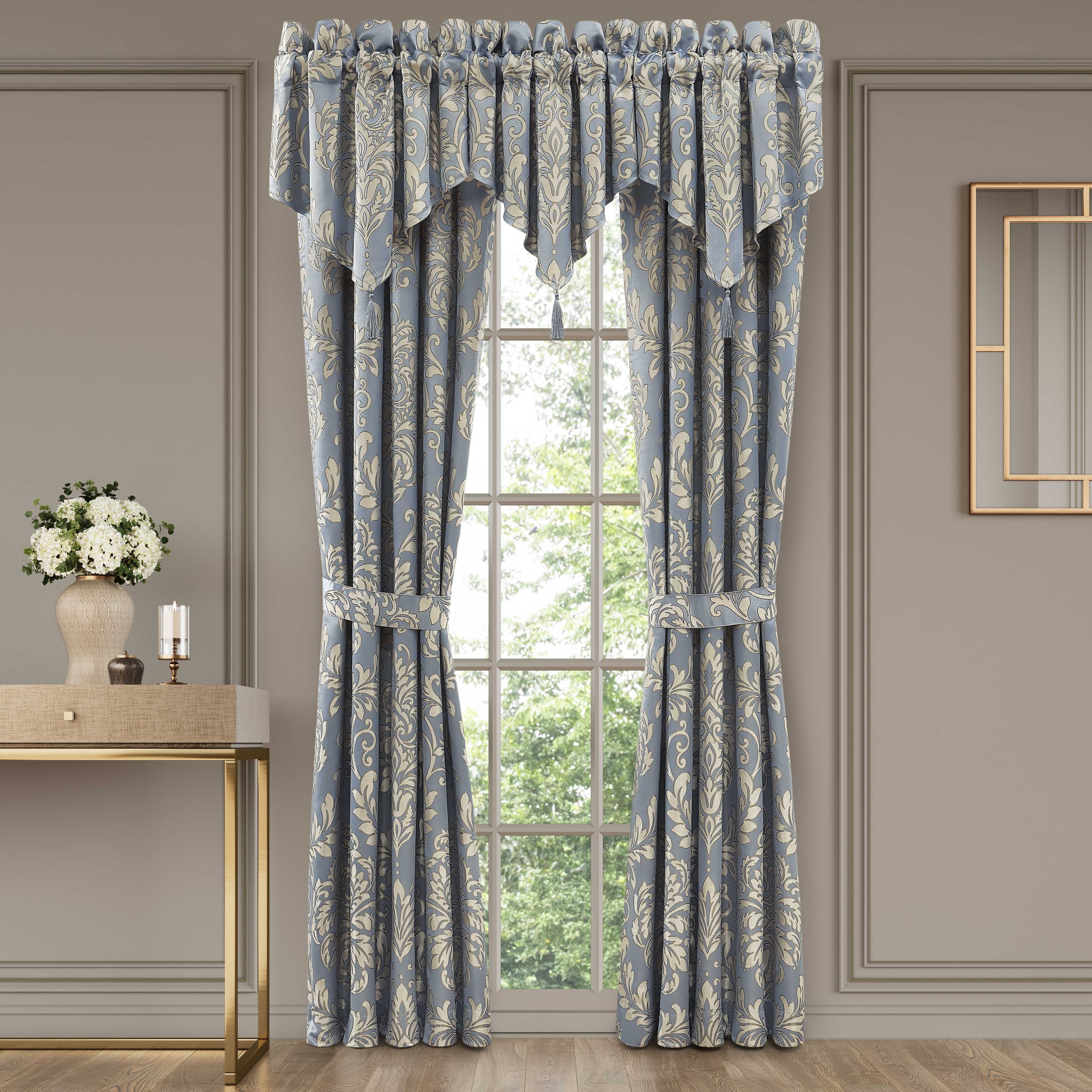 Lorenzo Blue Window Panel Pair Window Panels By J. Queen New York