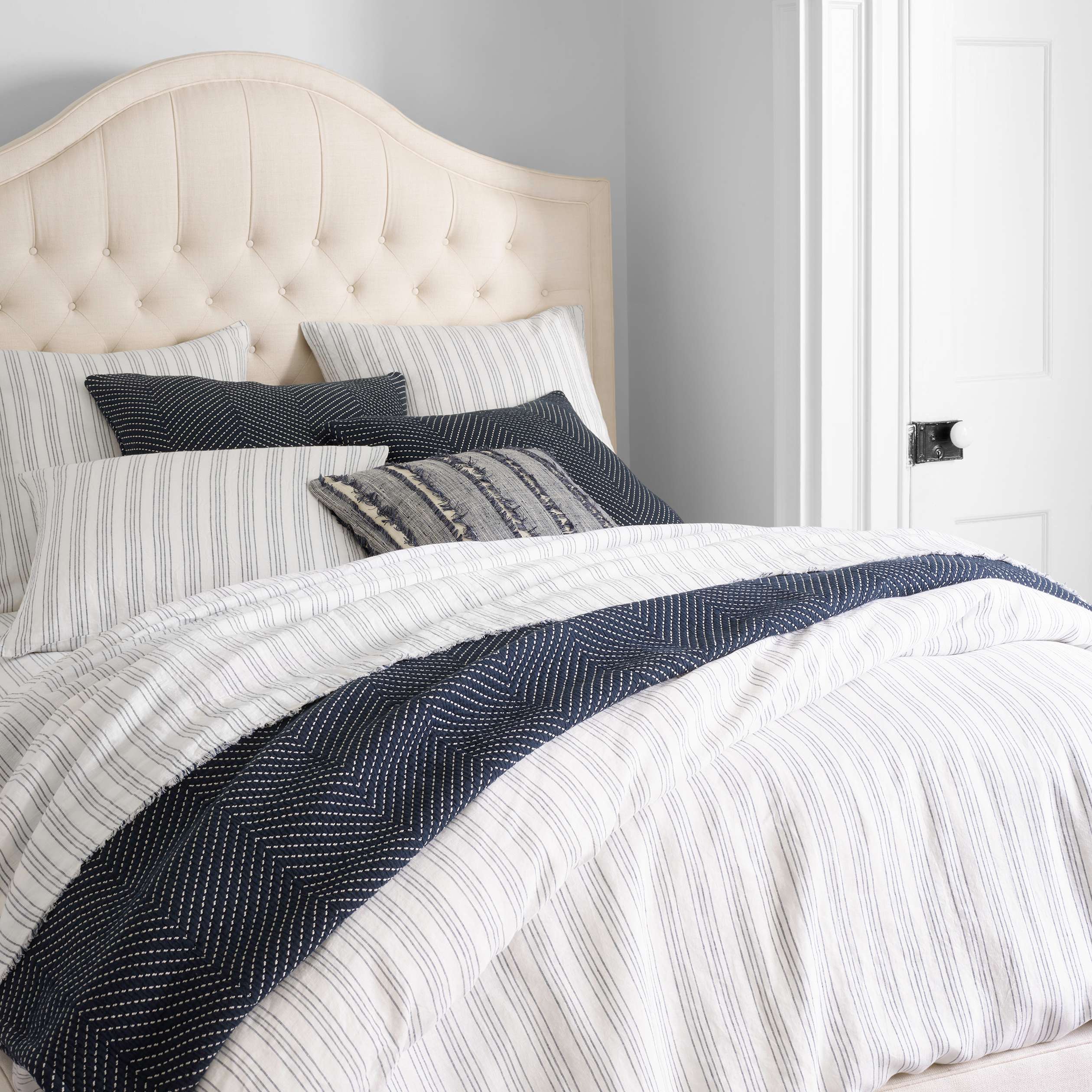 Lush Linen Stripe Duvet Cover Duvet Covers By Annie Selke