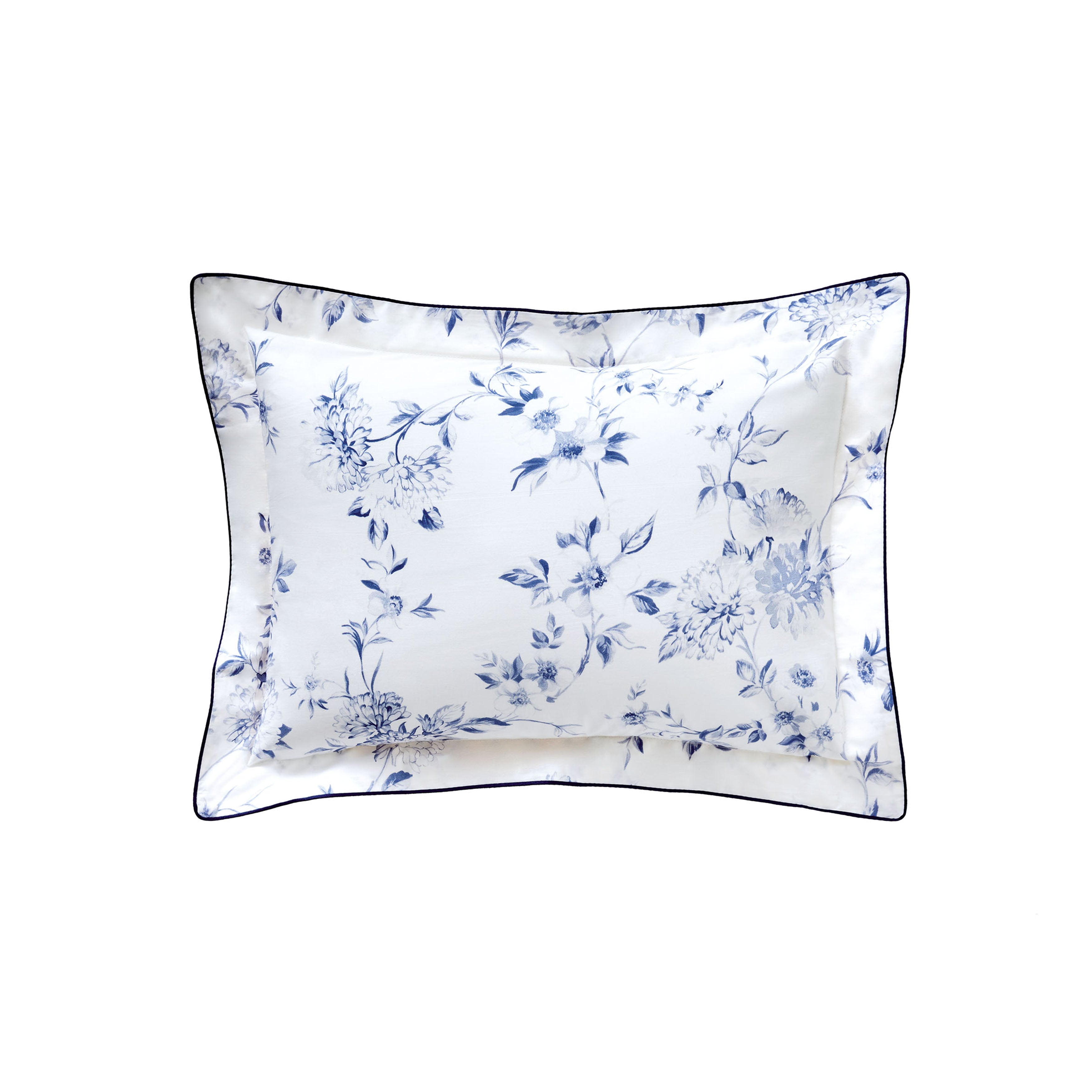 Malacca Blue on White Sham Sham By Anne de Solène