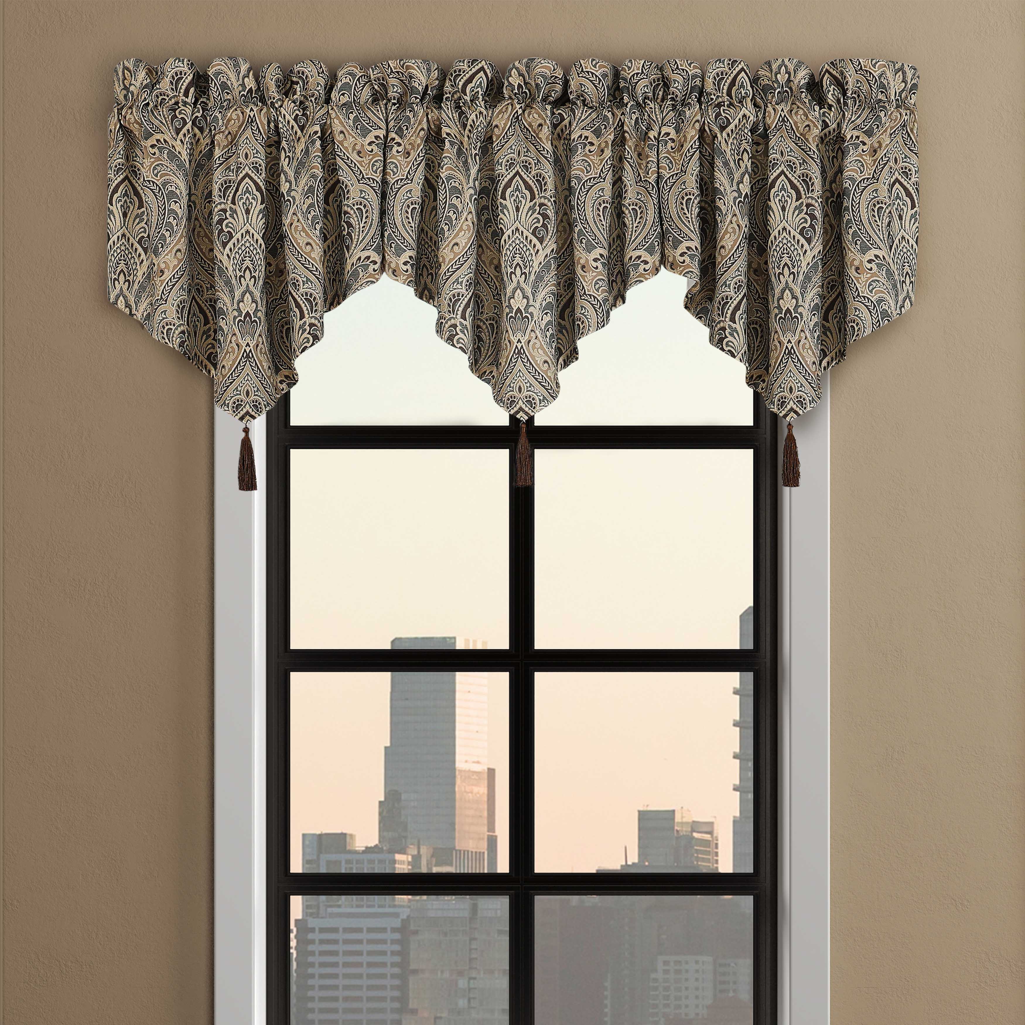 Maren Chocolate Ascot Window Valance Window Valances By J. Queen New York