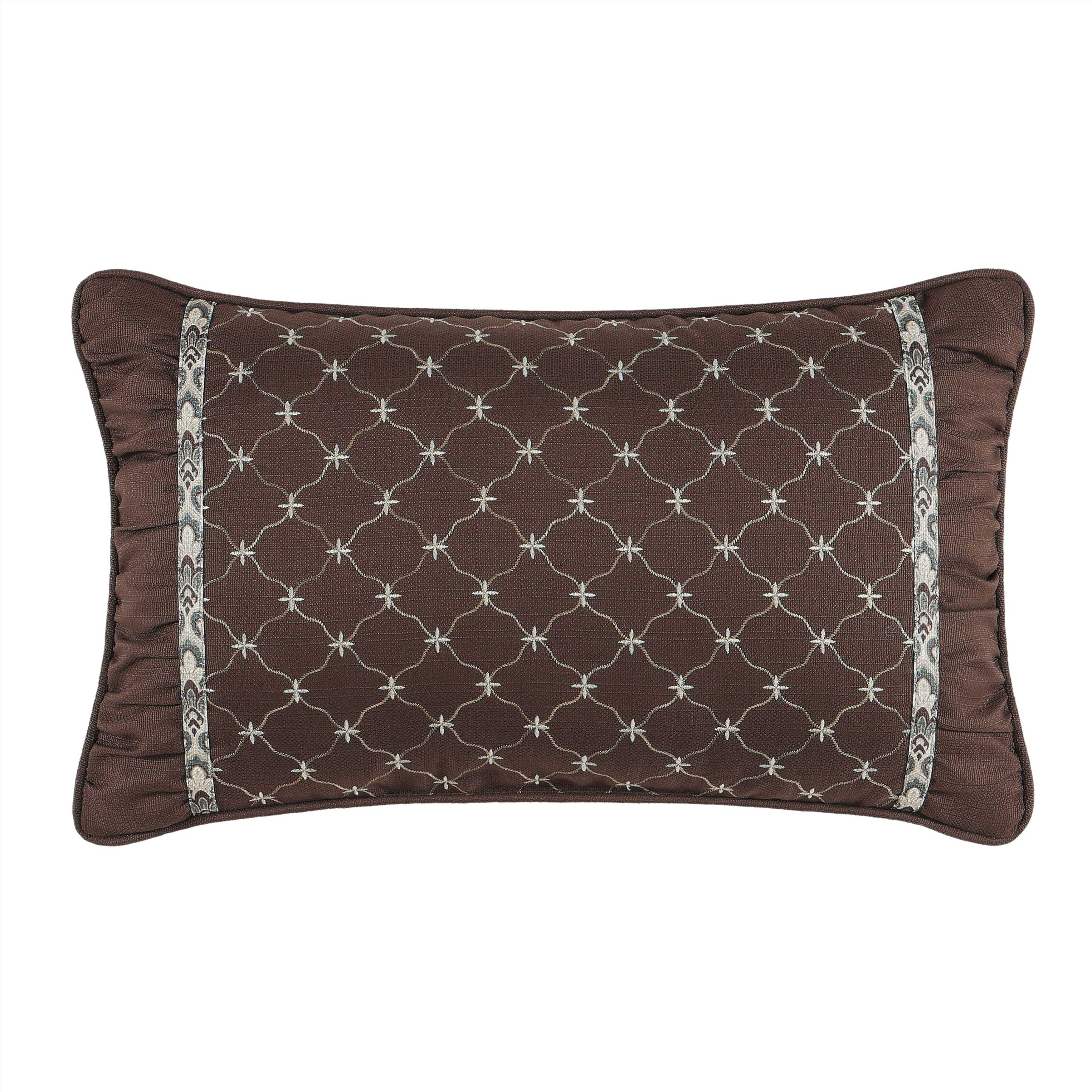 Maren Chocolate Boudoir Decorative Throw Pillow 20" x 12" Throw Pillows By J. Queen New York
