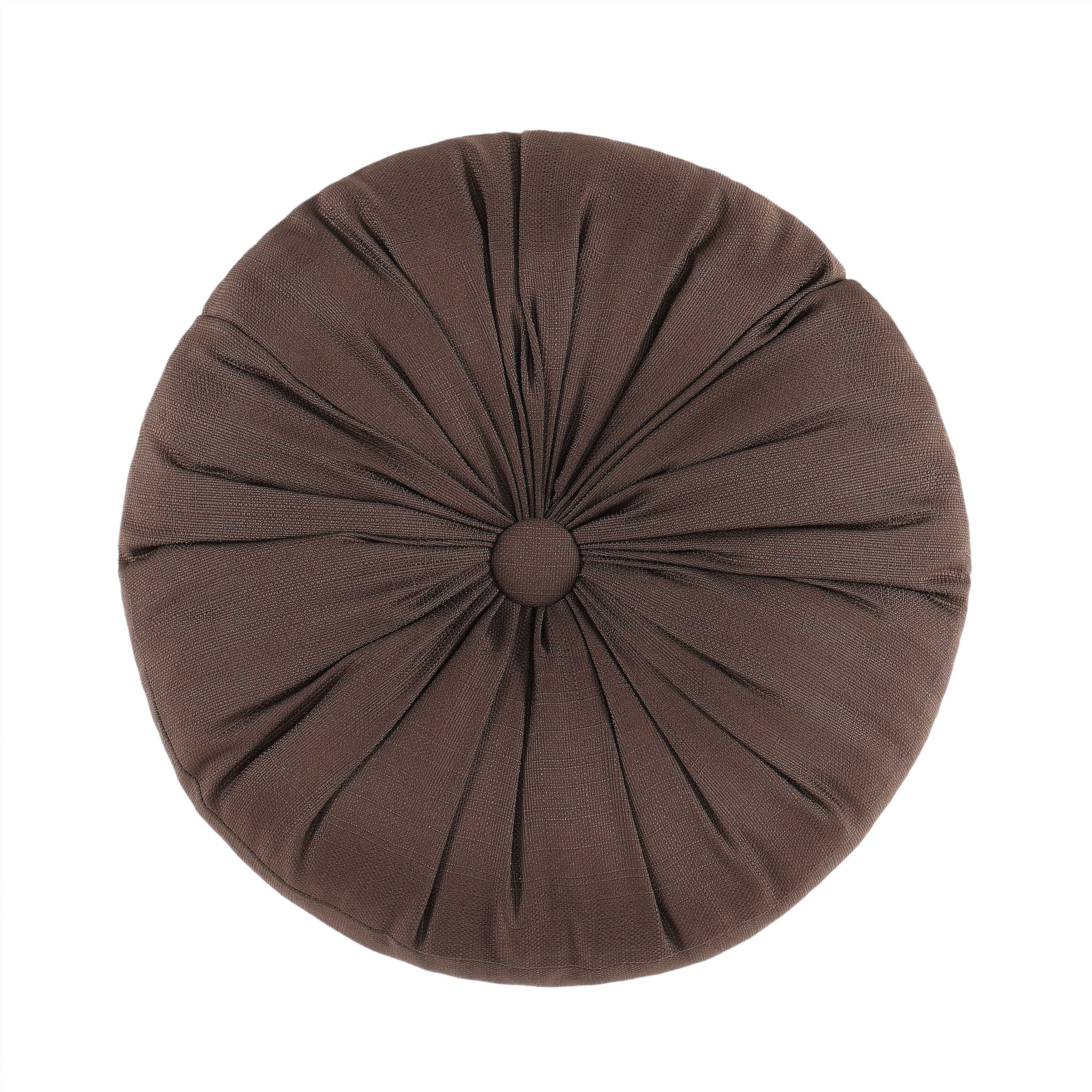 Maren Chocolate Round Decorative Throw Pillow 15" x 15" Throw Pillows By J. Queen New York