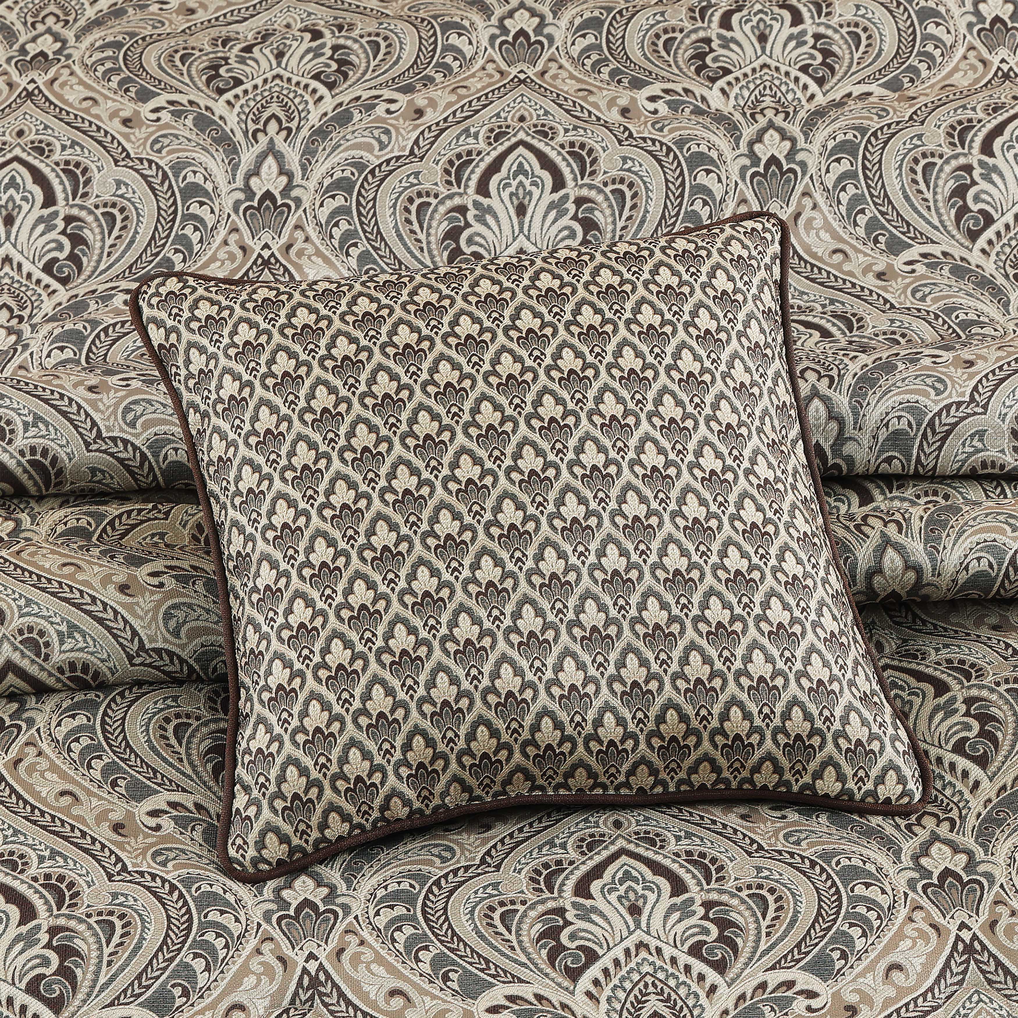 Maren Chocolate Square Decorative Throw Pillow 16" x 16" Throw Pillows By J. Queen New York
