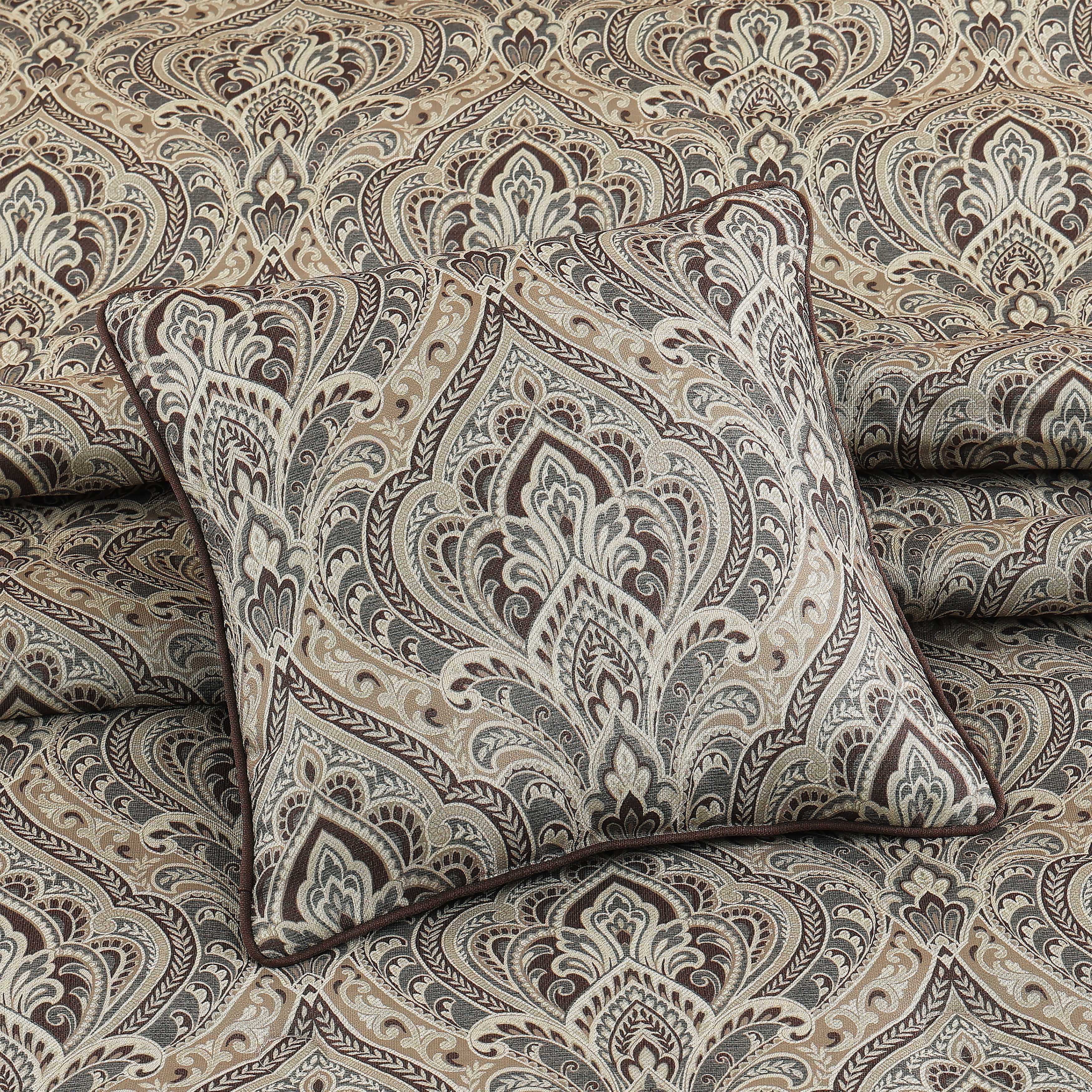 Maren Chocolate Square Decorative Throw Pillow 18" x 18" Throw Pillows By J. Queen New York
