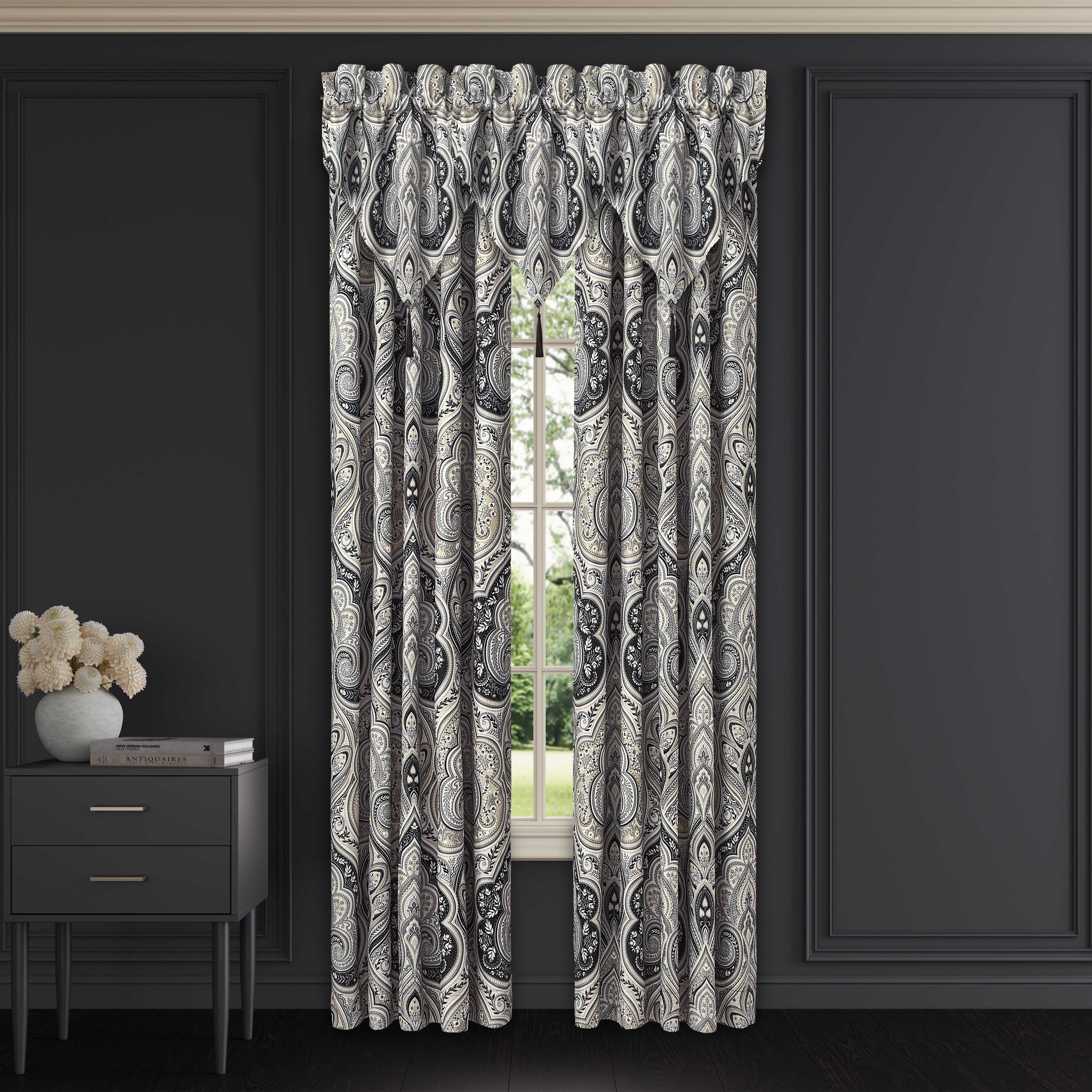 Messina Black Ascot Window Valance Window Valances By J. Queen New York