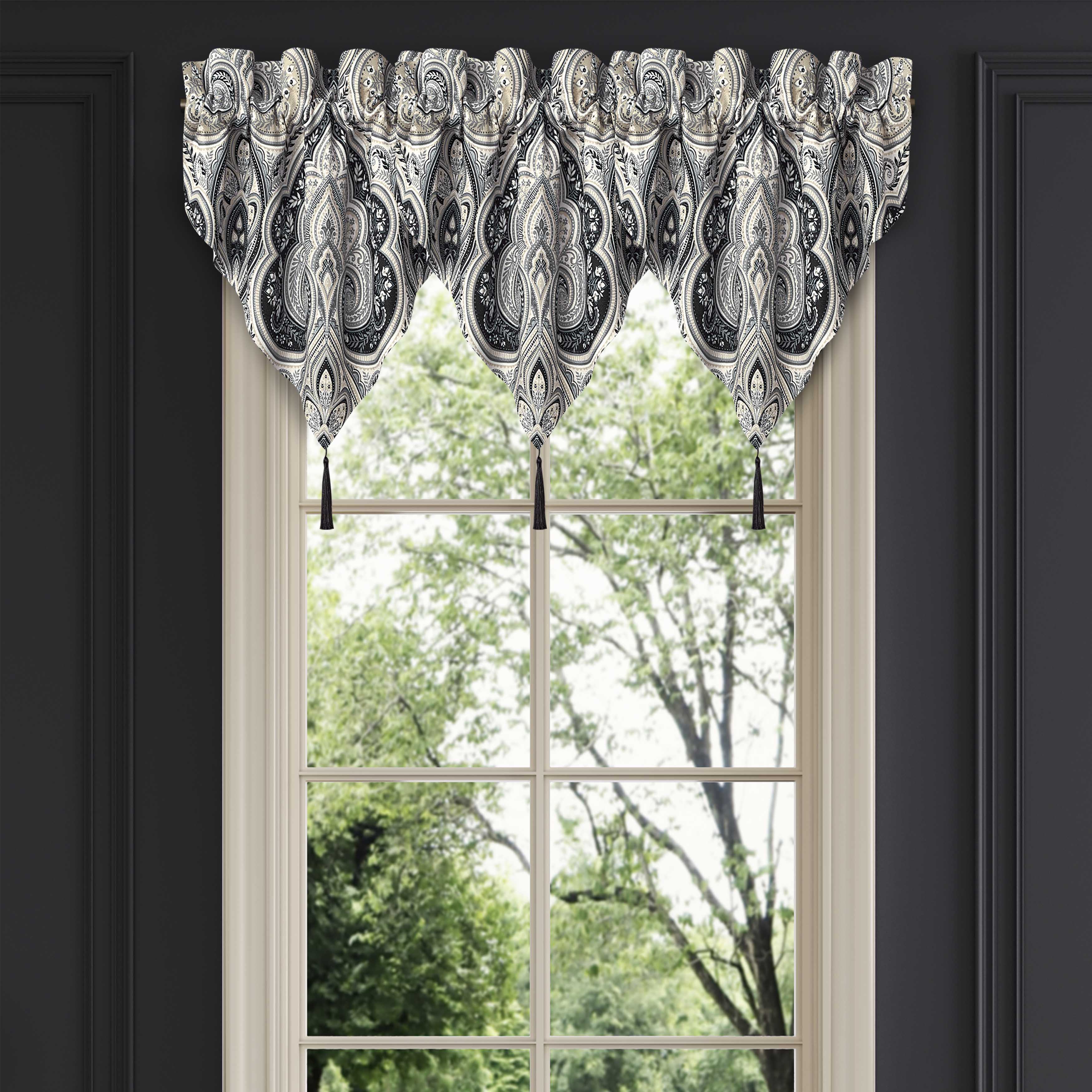 Messina Black Ascot Window Valance Window Valances By J. Queen New York