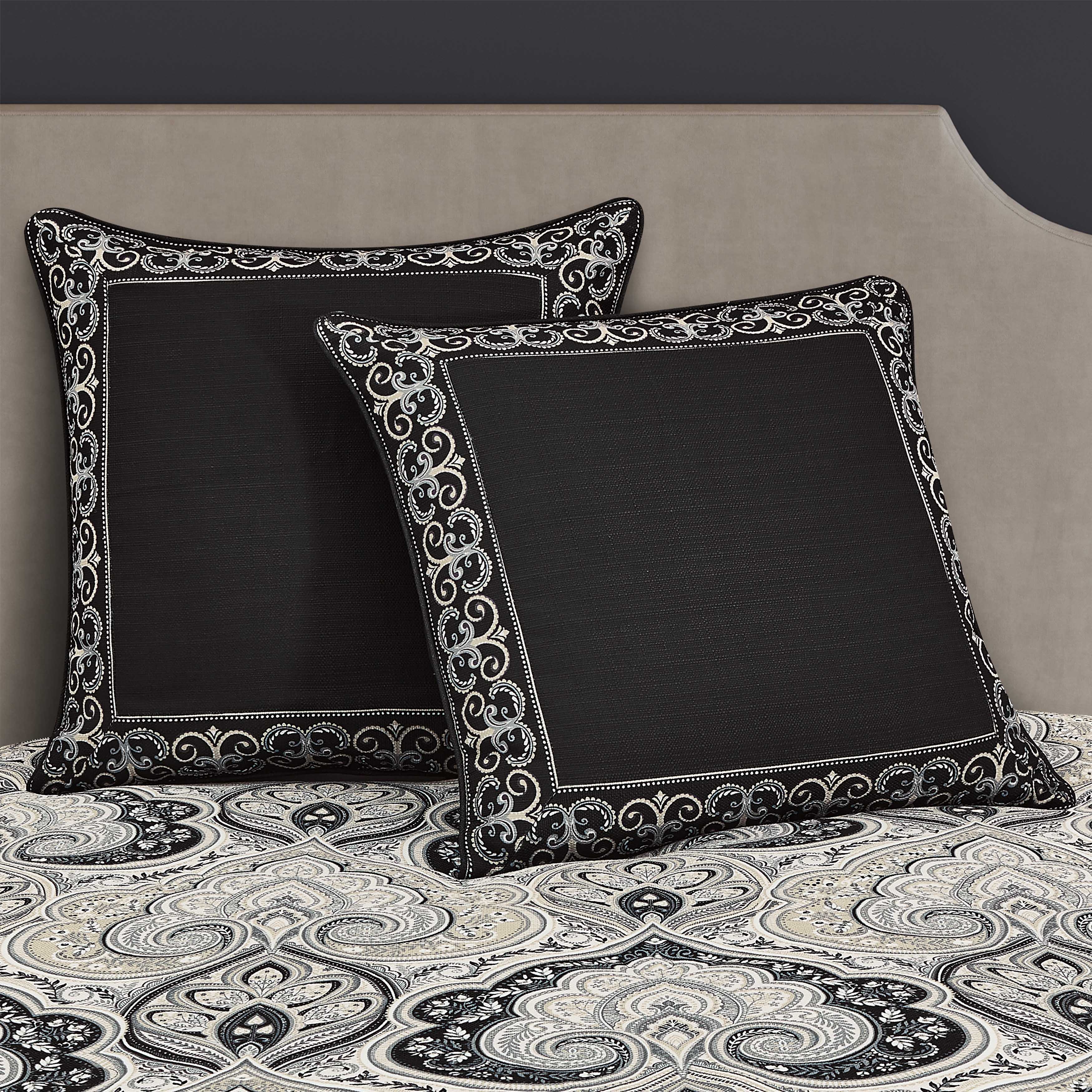 Messina Black Euro Sham Euro Sham By J. Queen New York
