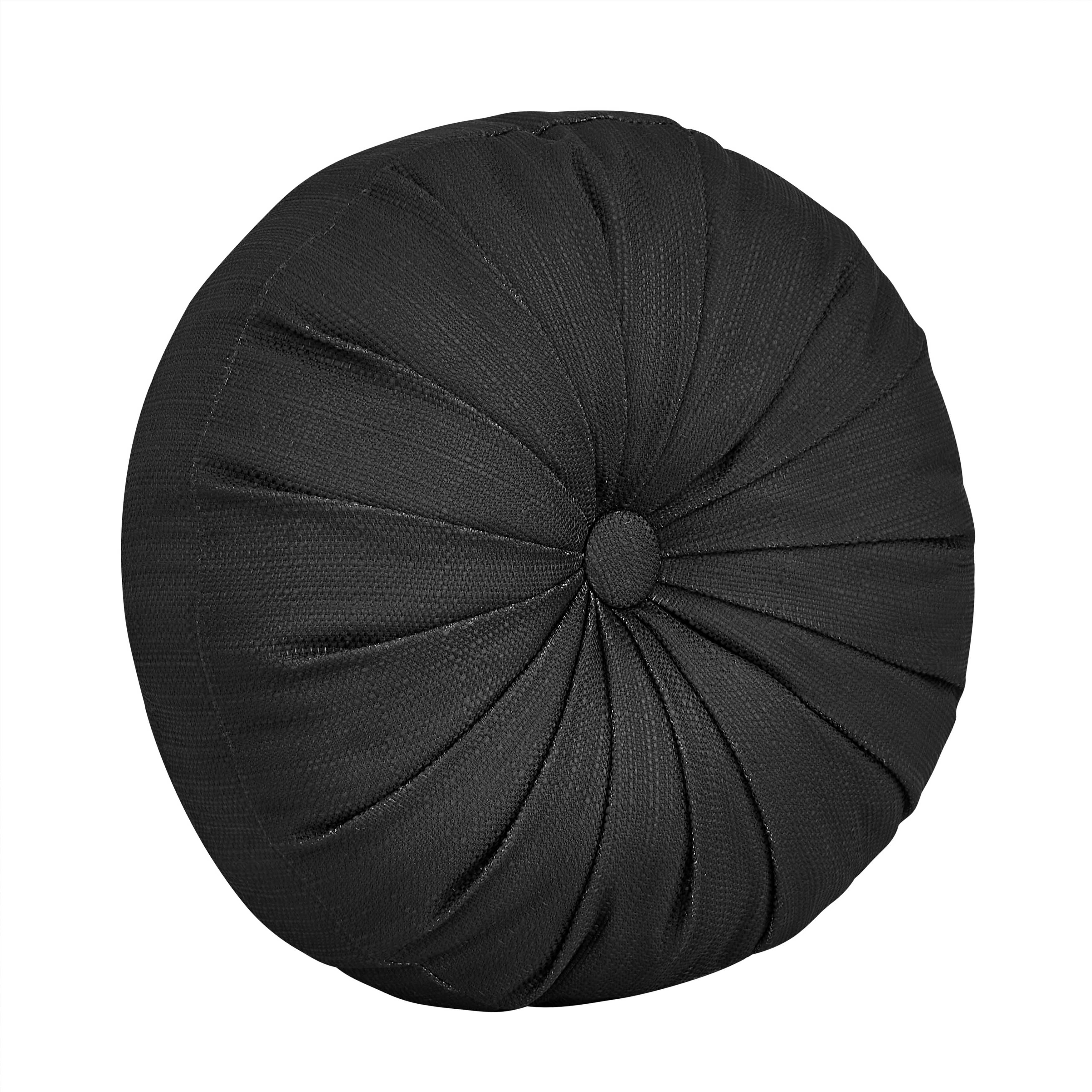 Messina Black Round Decorative Throw Pillow 15" x 15" Throw Pillows By J. Queen New York