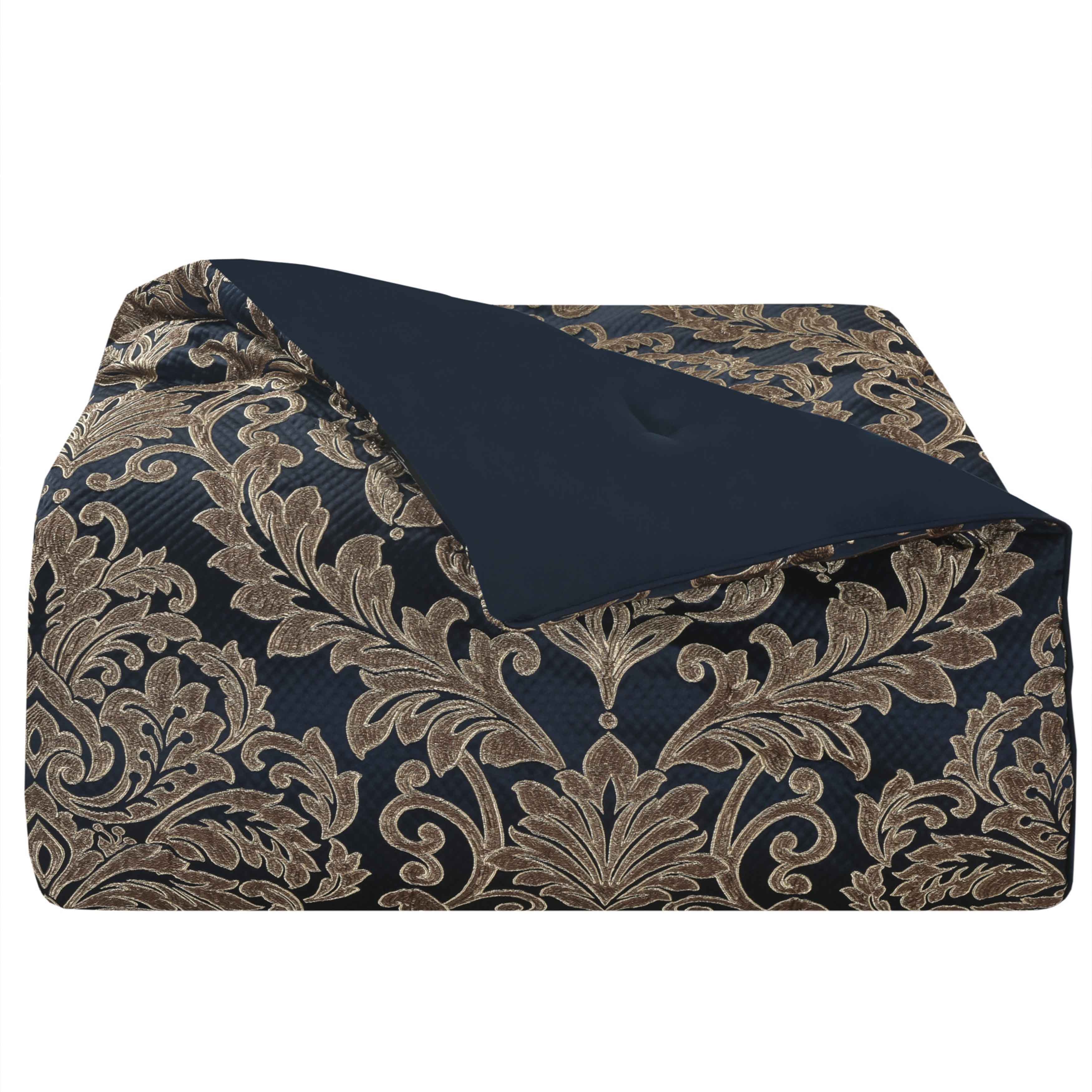Monte Carlo Navy 4 Piece Comforter Set Comforter Sets By J. Queen New York