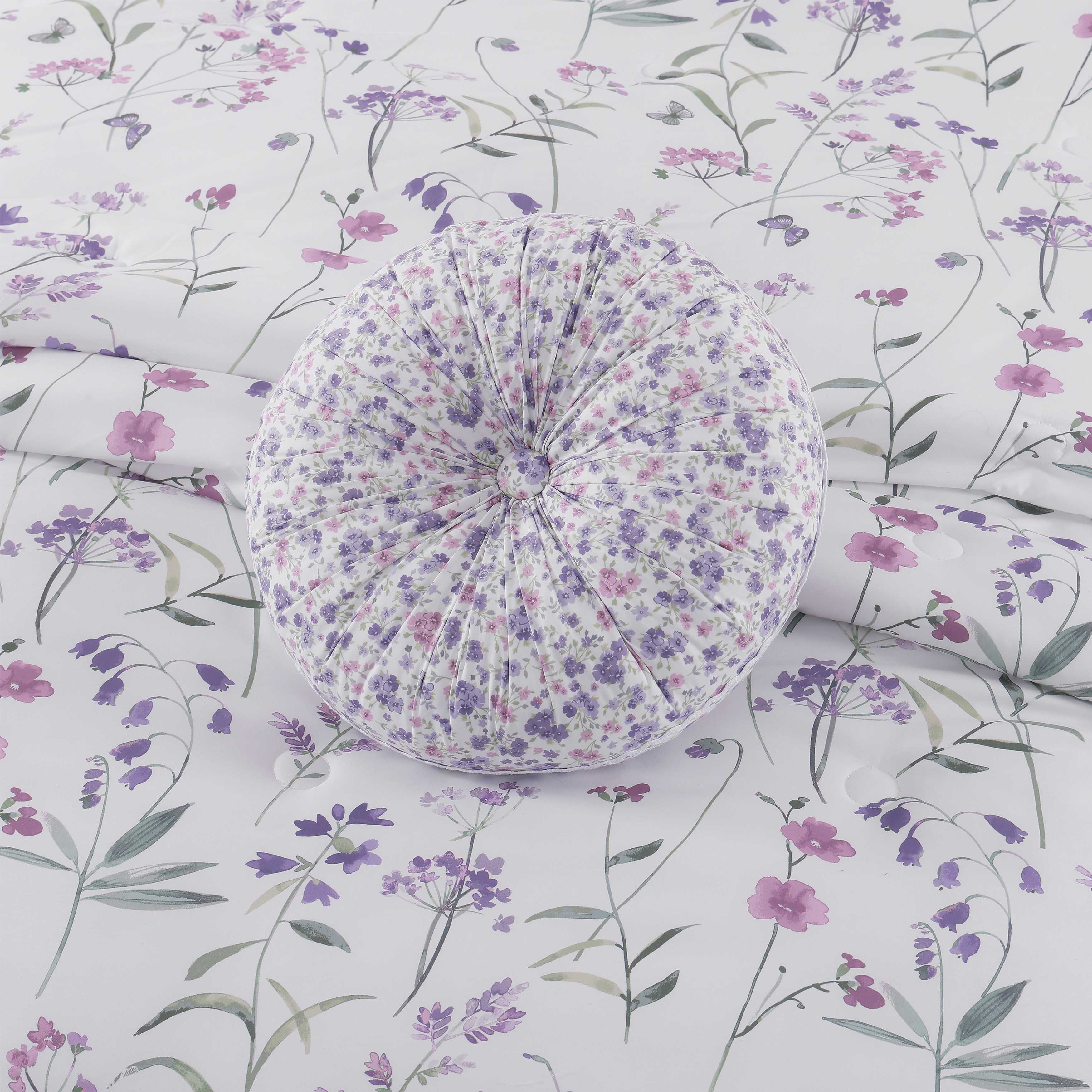 Nola Lilac Round Decorative Throw Pillow 15" x 15" Throw Pillows By J. Queen New York