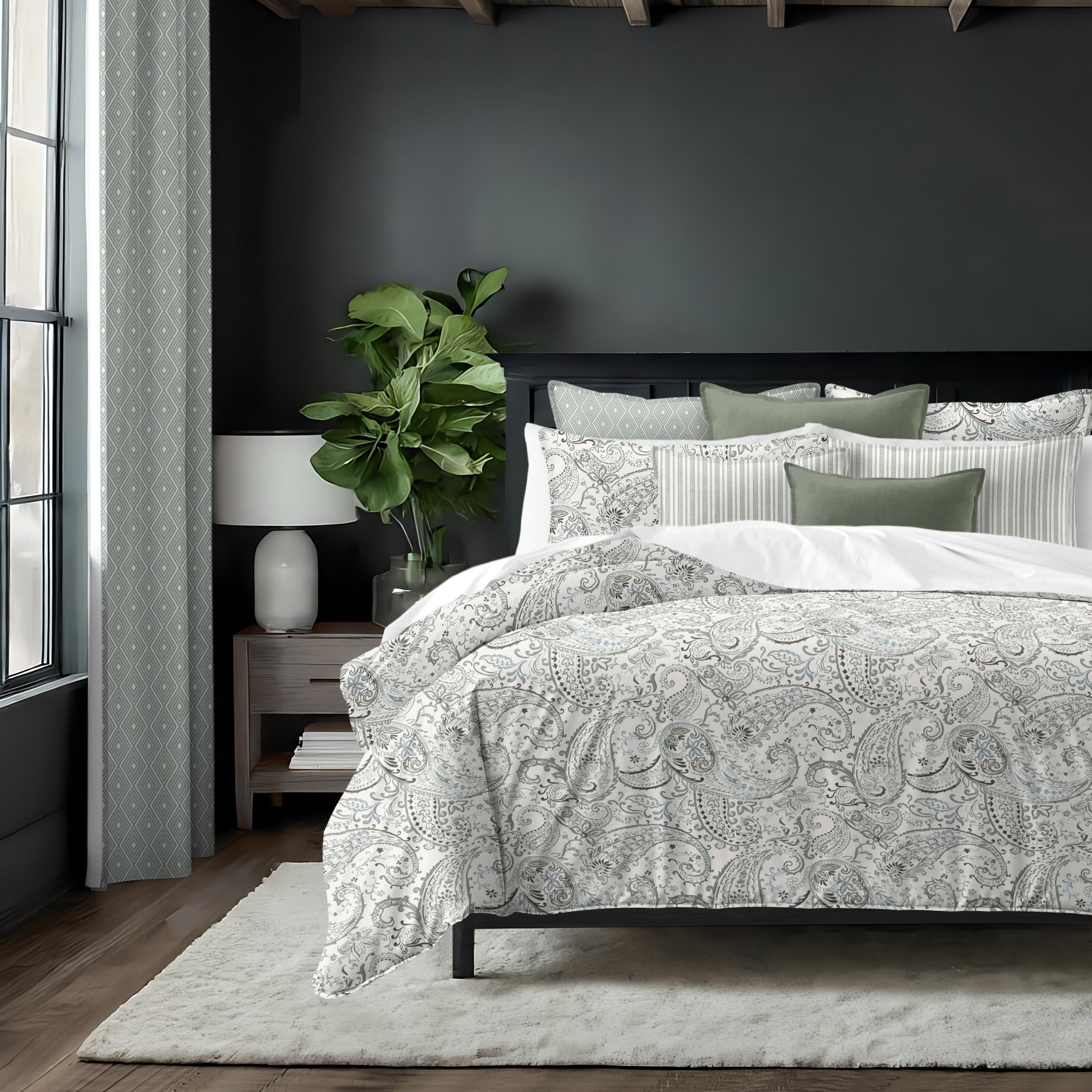 Paisley Seafoam 8 Piece Comforter Set Comforter Sets By Colcha Linens