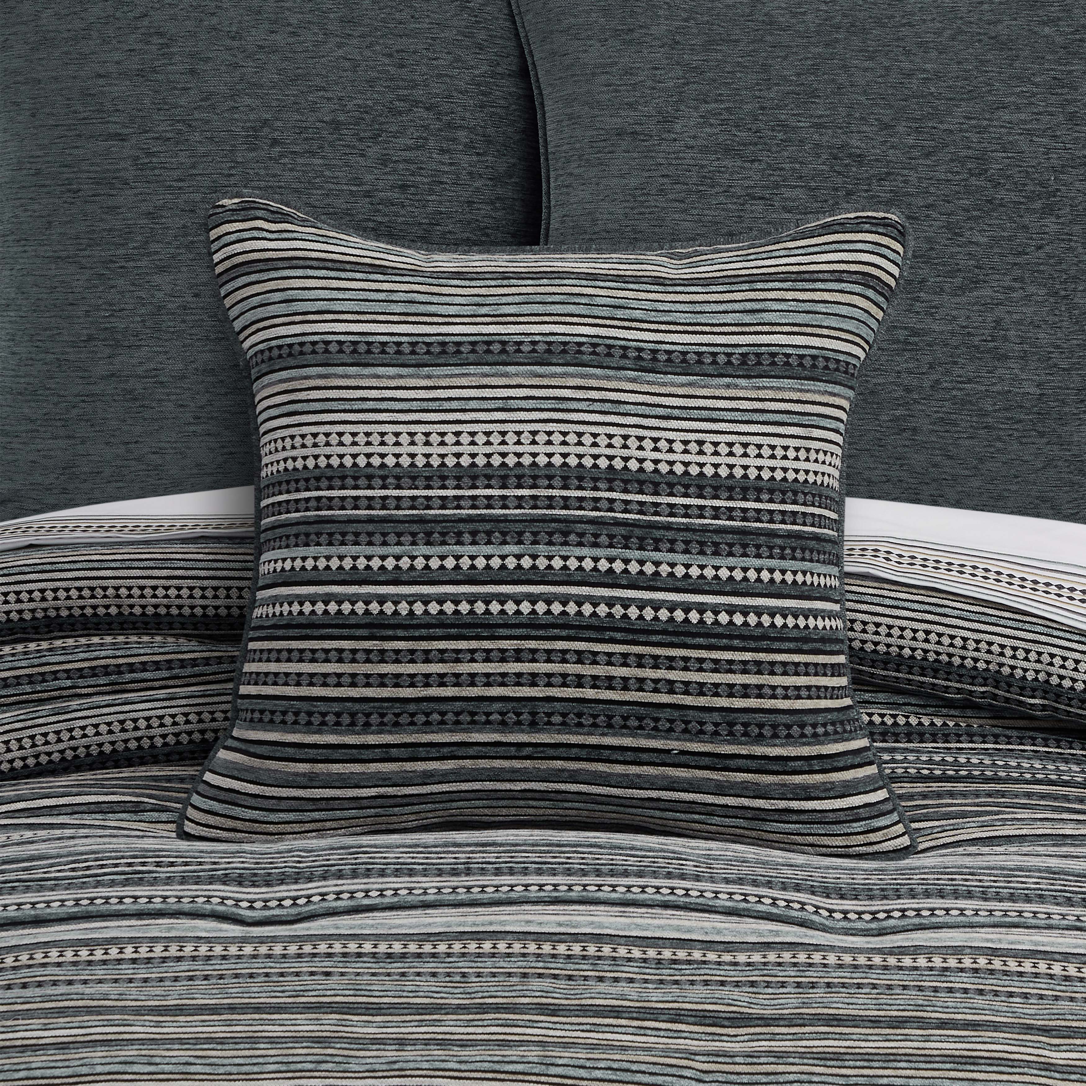 Parallel Slate Square Decorative Throw Pillow 20" x 20" Throw Pillows By J. Queen New York