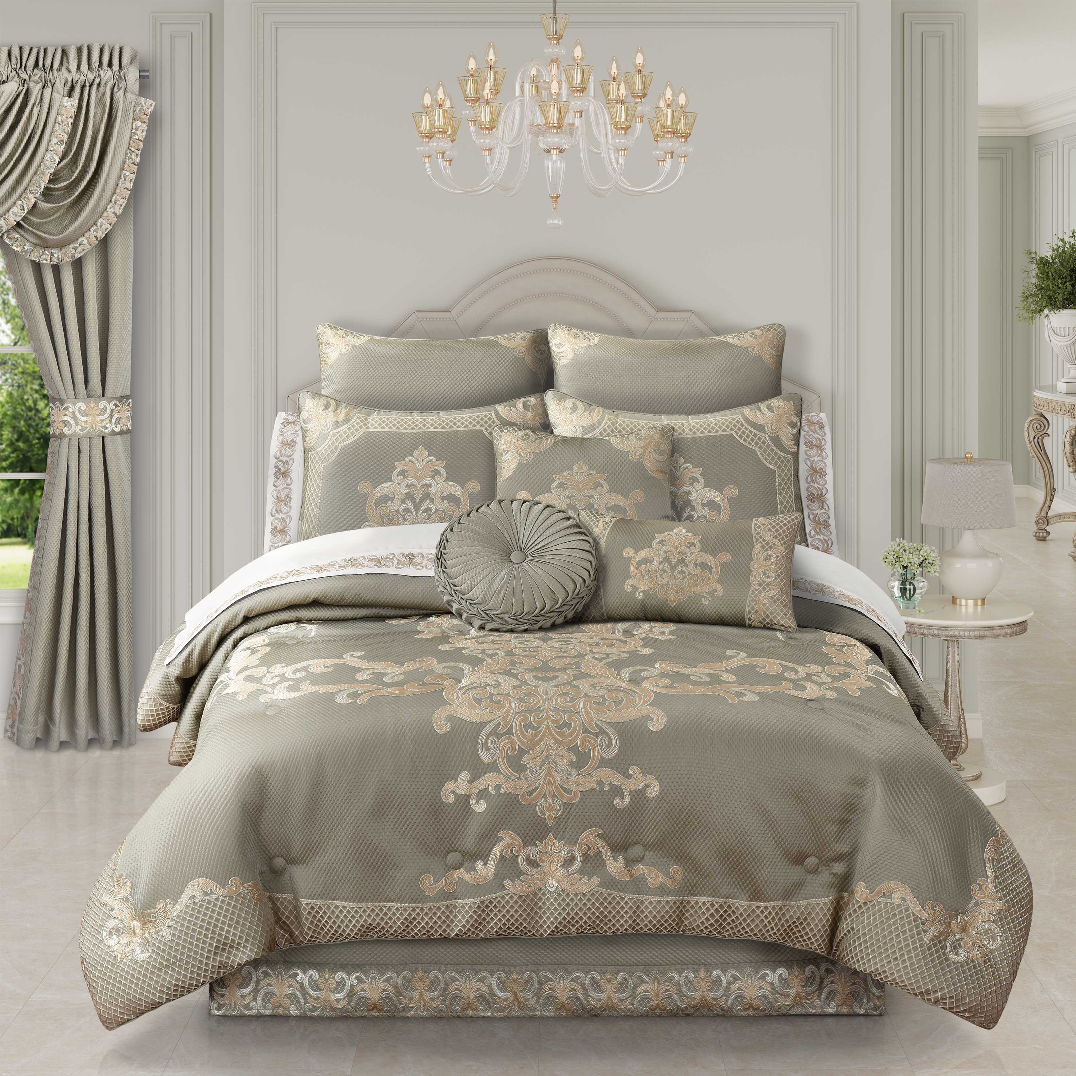 Piazza Sage 4 Piece Comforter Set Comforter Sets By J. Queen New York