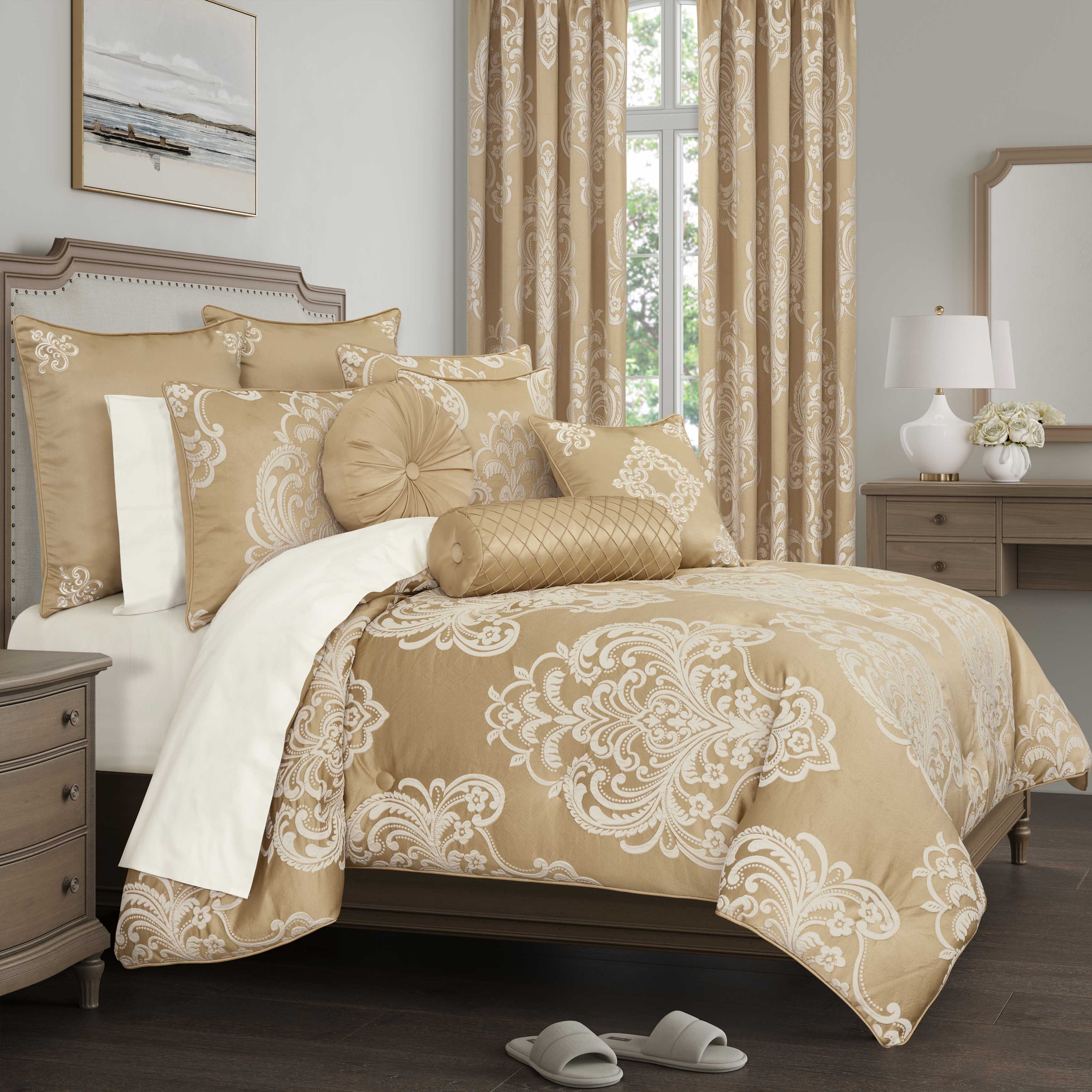 Potenza Gold 3 Piece Comforter Set Comforter Sets By J. Queen New York