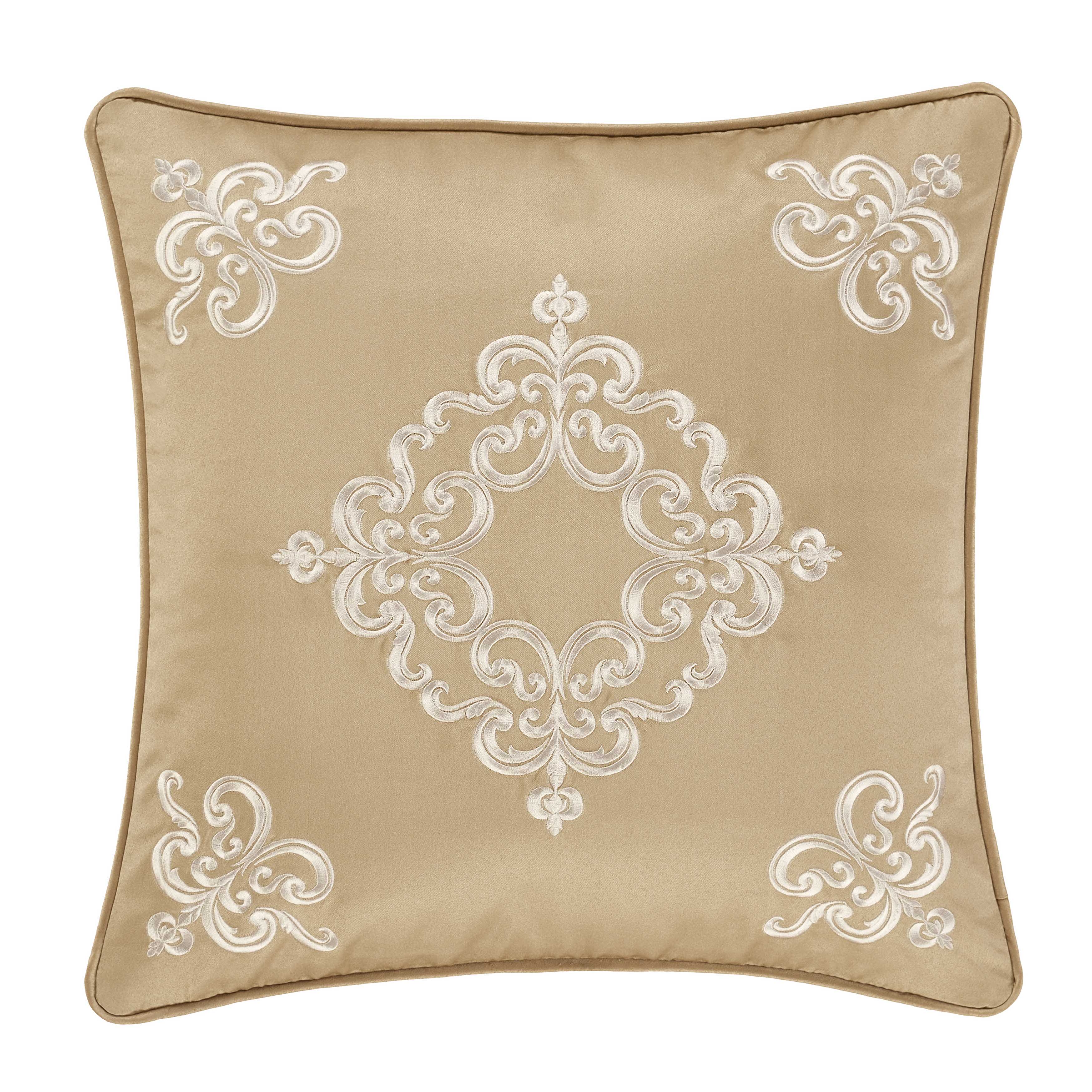 Potenza Gold Square Decorative Throw Pillow 18" x 18" Throw Pillows By J. Queen New York
