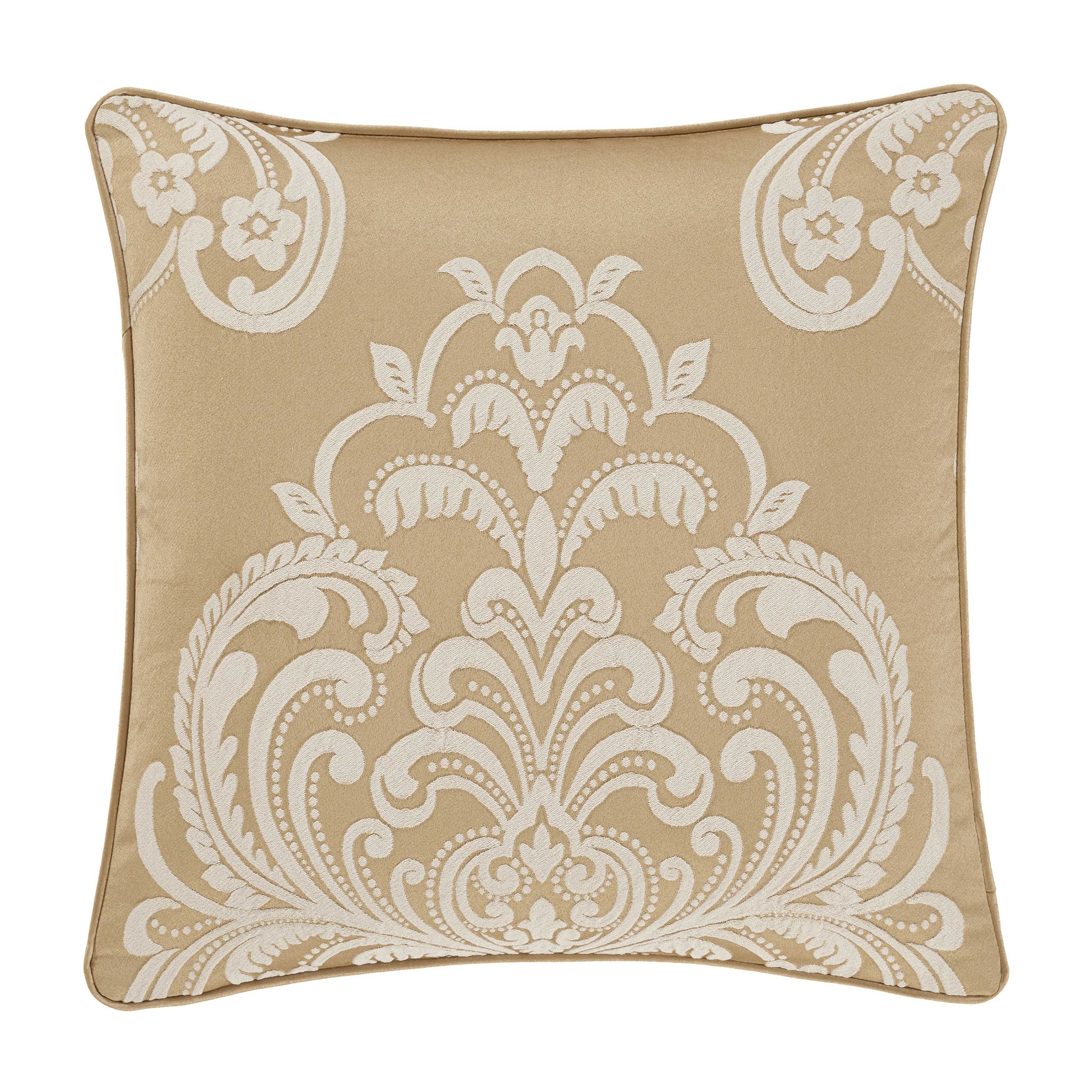 Potenza Gold Square Decorative Throw Pillow 20" x 20" Throw Pillows By J. Queen New York