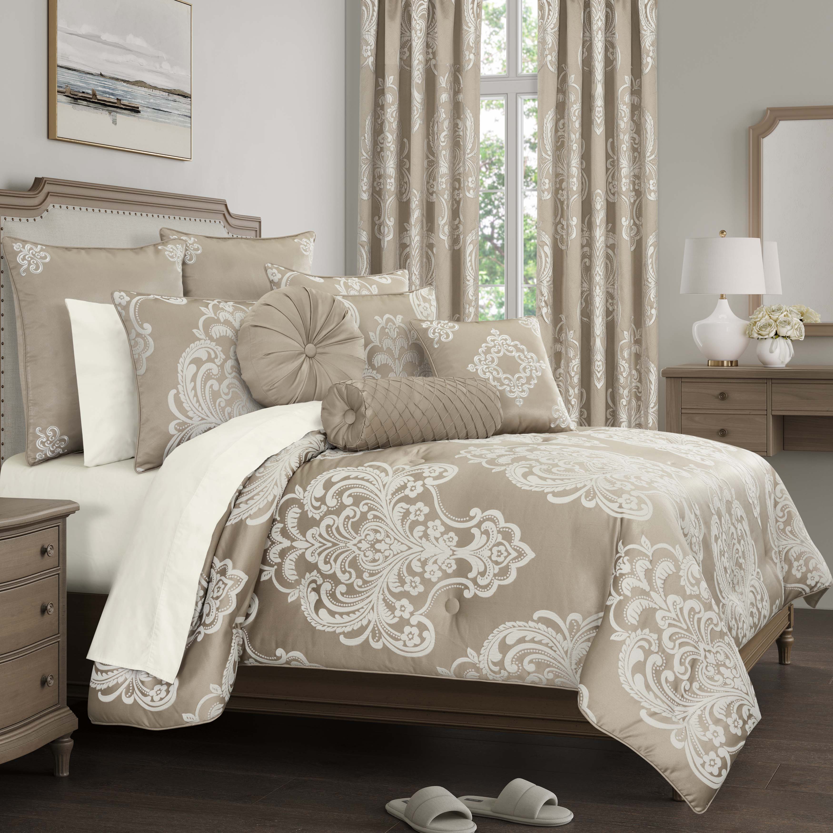 Potenza Sand 3 Piece Comforter Set Comforter Sets By J. Queen New York