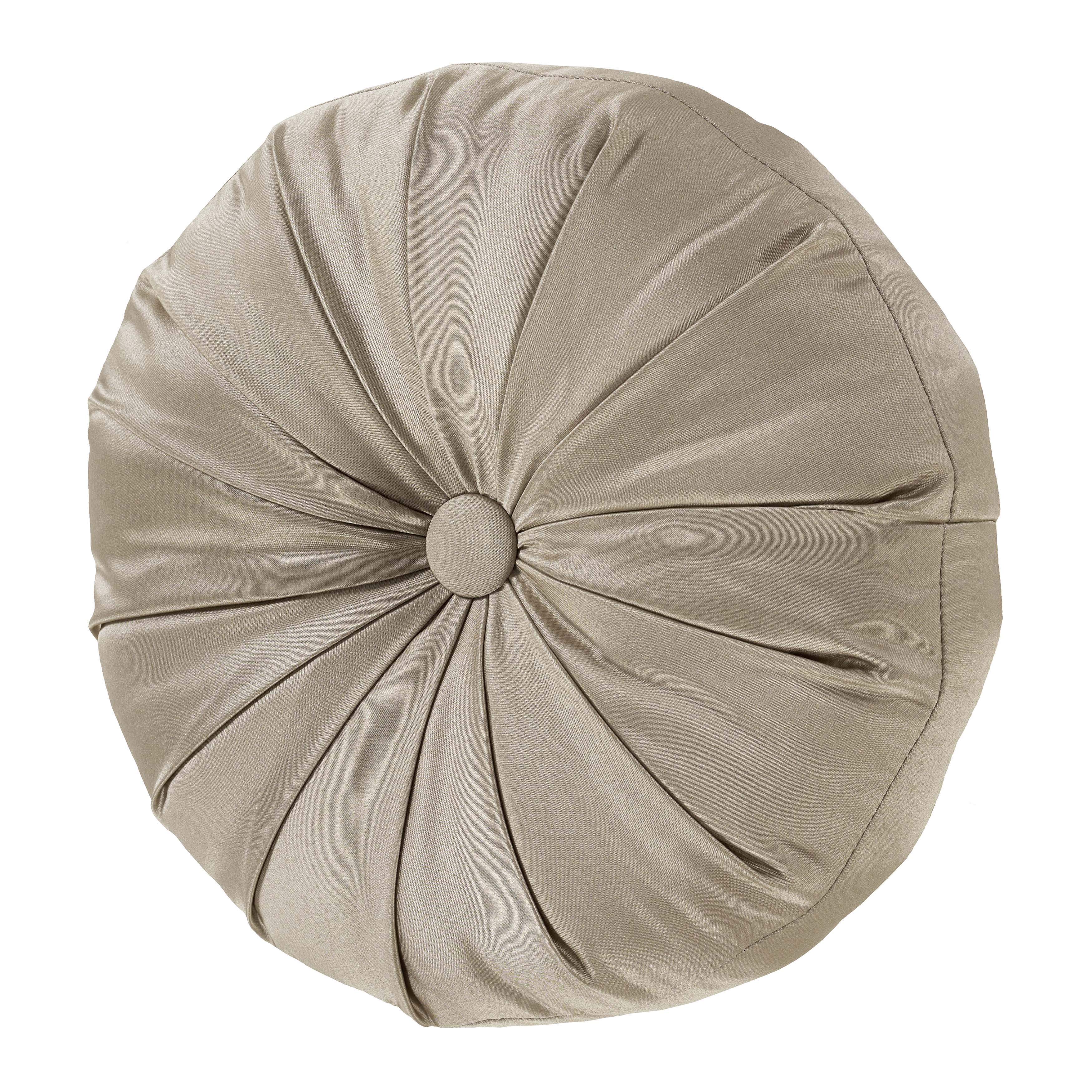 Potenza Sand Round Decorative Throw Pillow 15" x 15" Throw Pillows By J. Queen New York