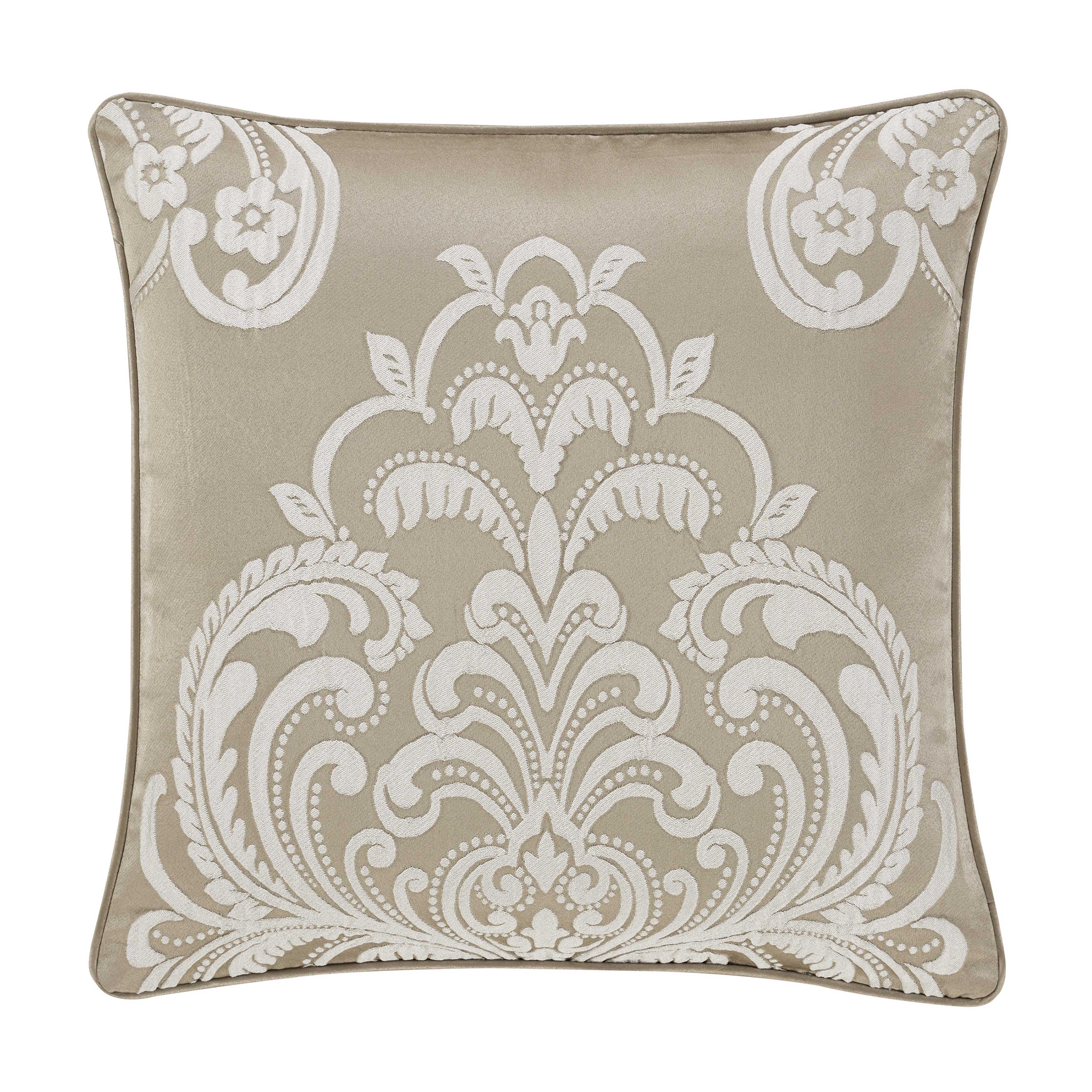 Potenza Sand Square Decorative Throw Pillow 20" x 20" Throw Pillows By J. Queen New York