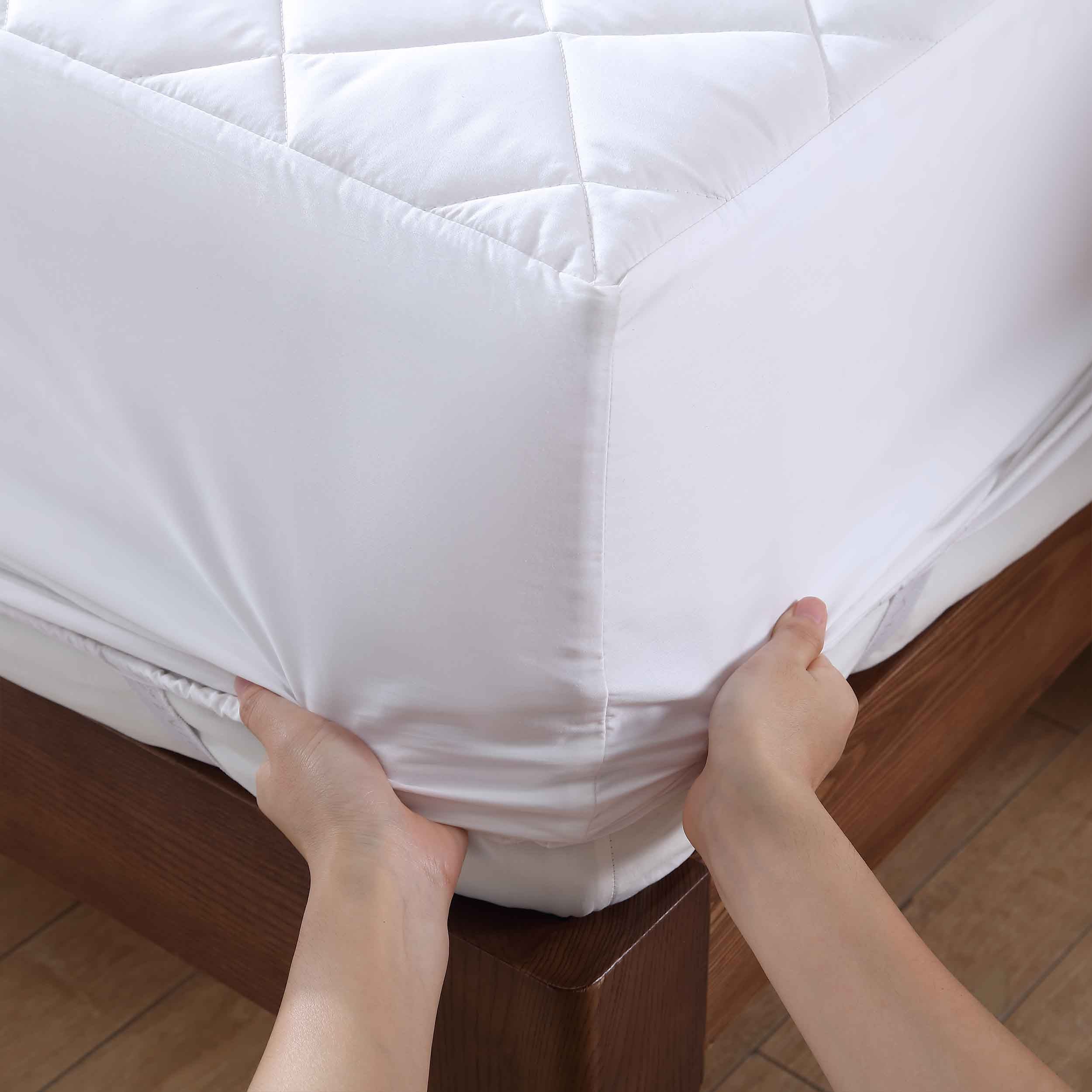Antimicrobial & Water-Resistant Egyptian Cotton Sateen Mattress Protector Mattress Protector By Pure Parima