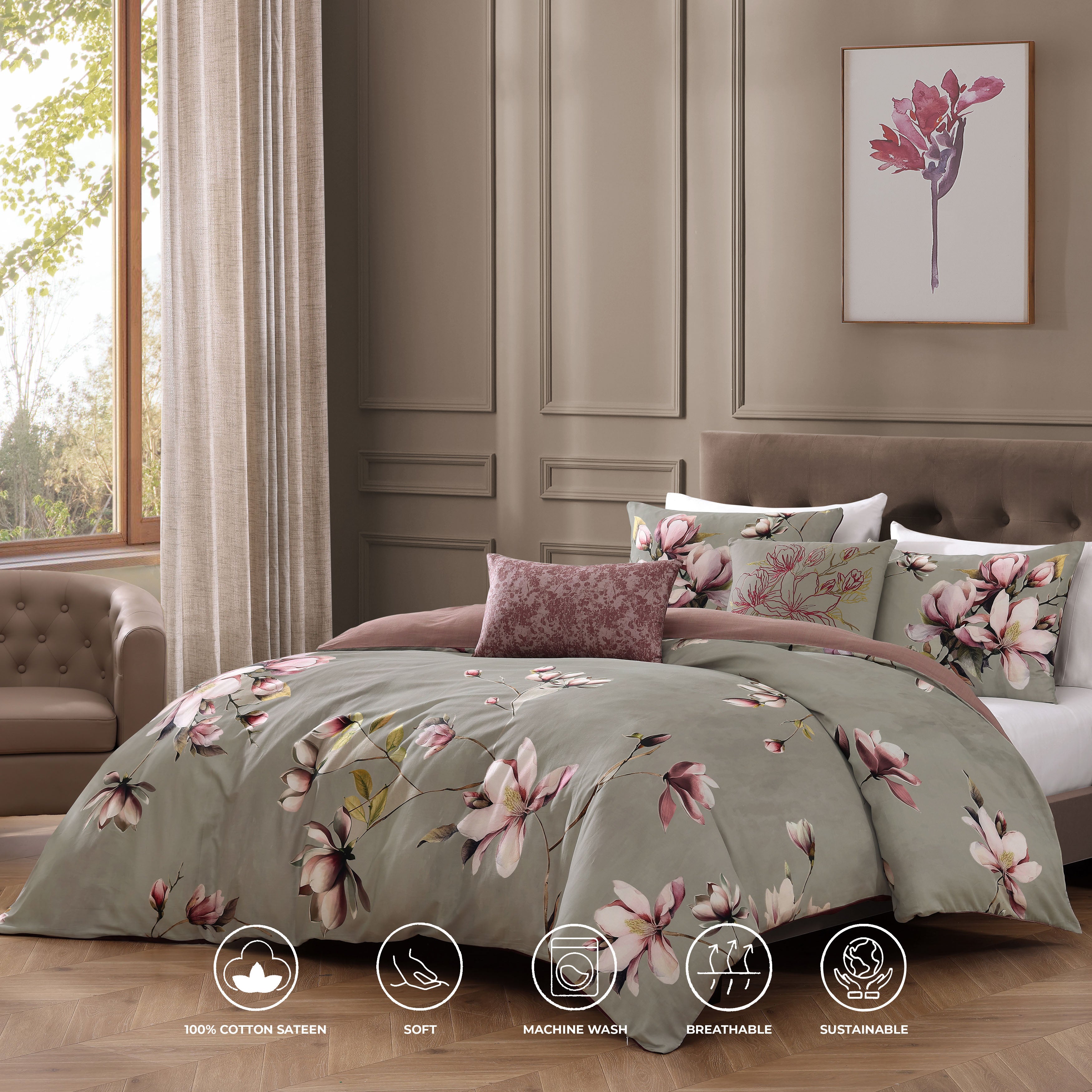 Bebejan Purple Lilies 5 Piece Reversible Comforter Set Comforter Sets By Bebejan®