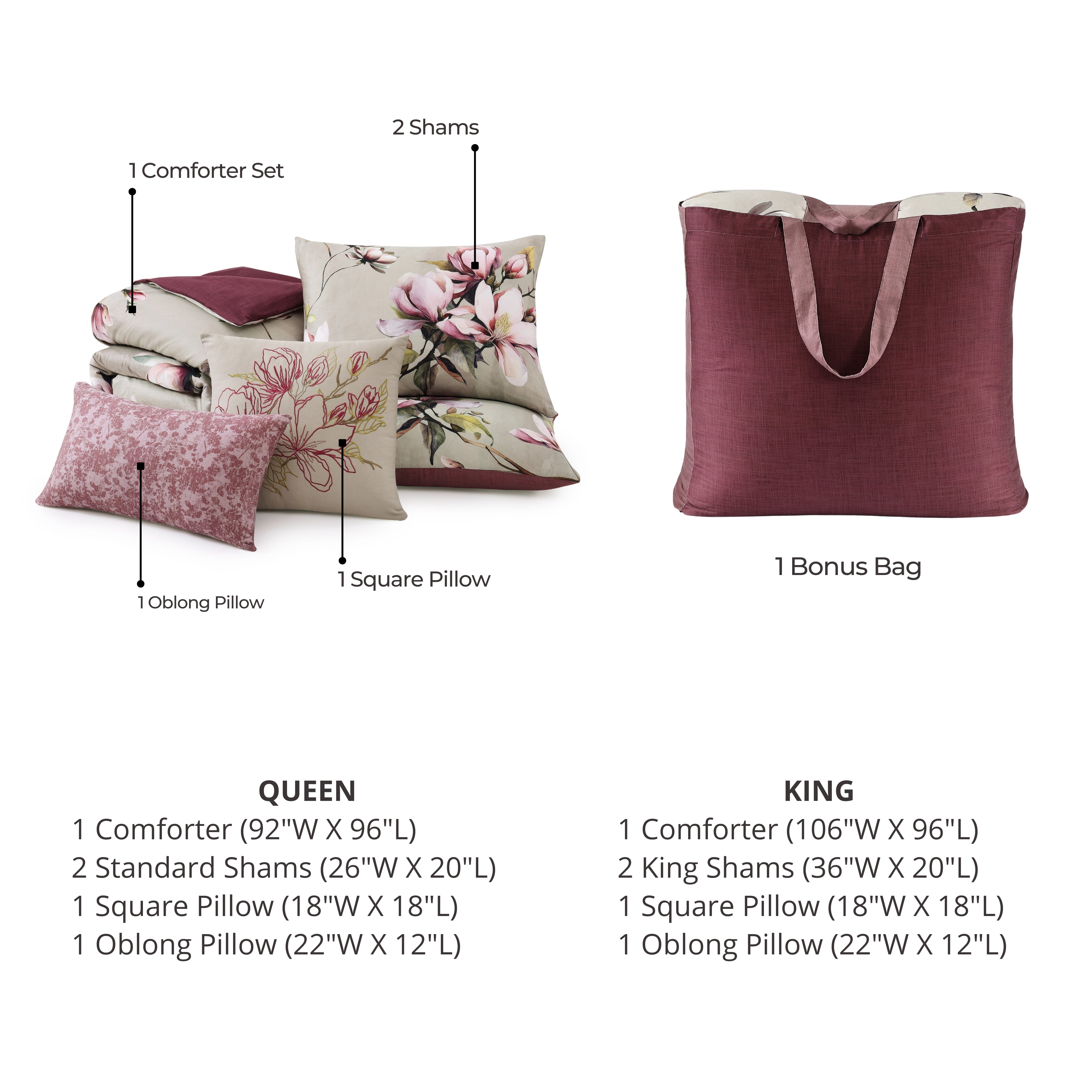 Bebejan Purple Lilies 5 Piece Reversible Comforter Set Comforter Sets By Bebejan®