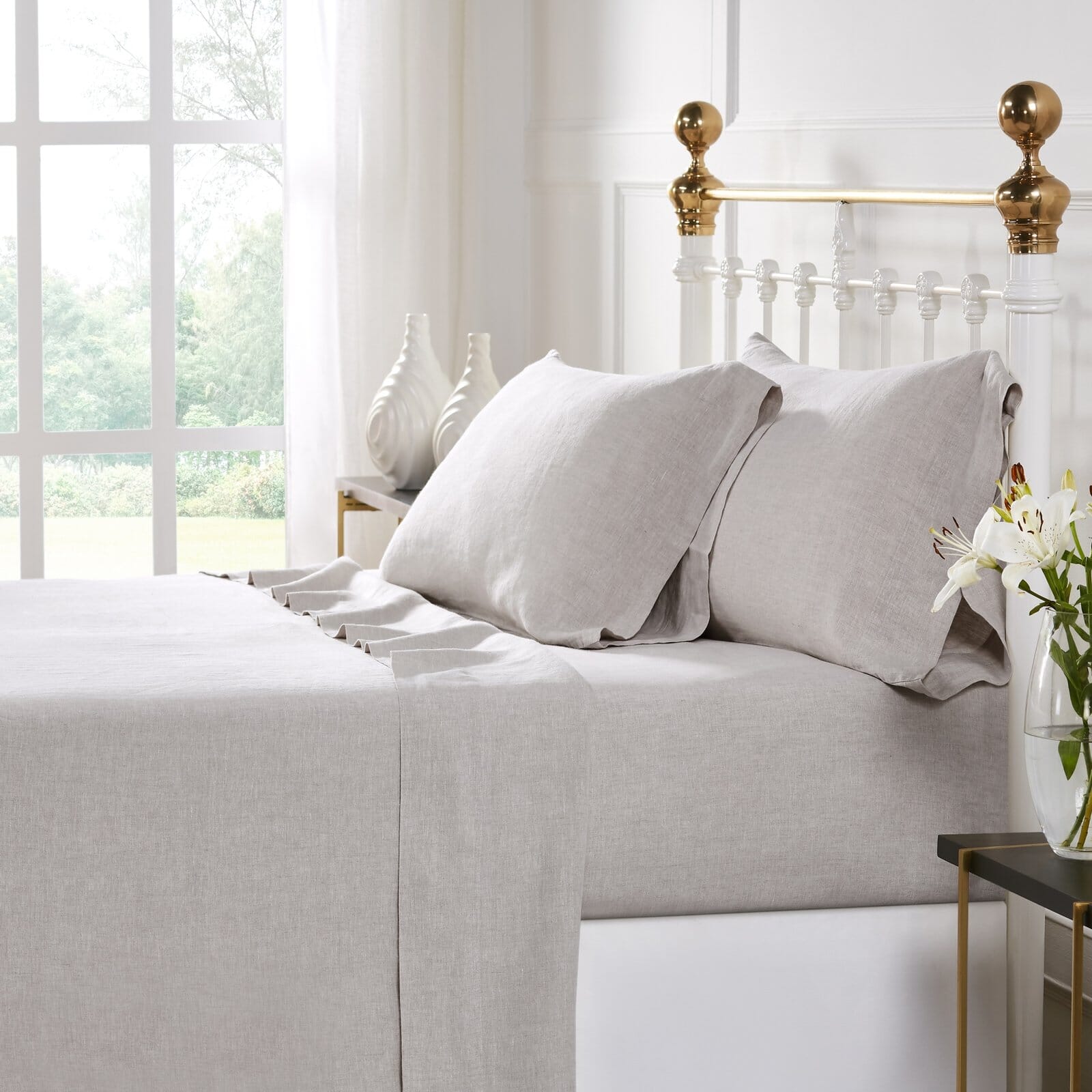 Seville Washed European Linen Sheet Set Sheet Set By Orchids Lux Home
