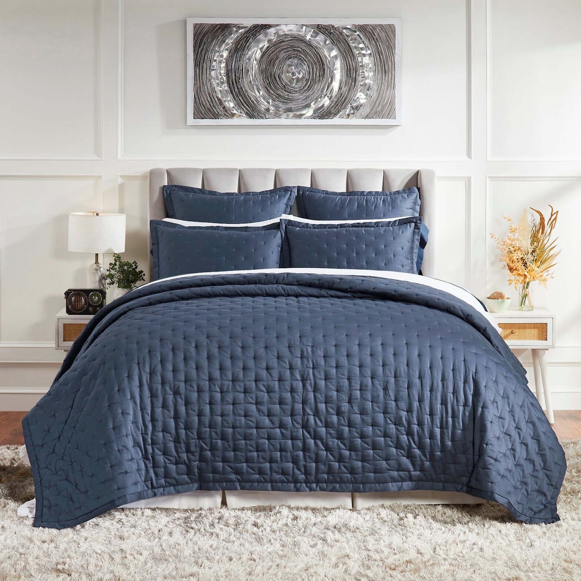 Oscar Tufted Cotton Sateen Quilt Quilt Sets By Orchids Lux Home