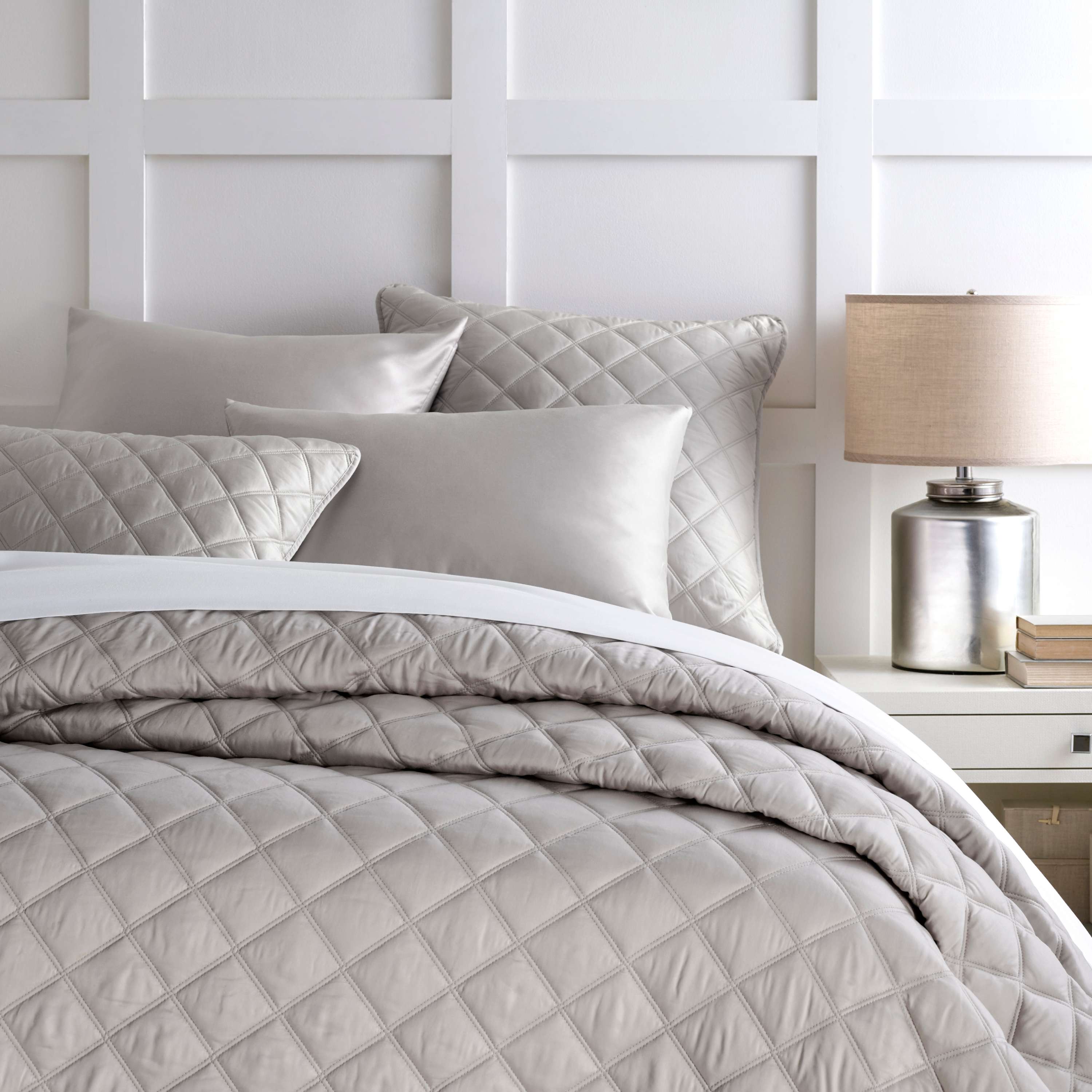 Silken Solid Quilted Coverlet Coverlet By Annie Selke