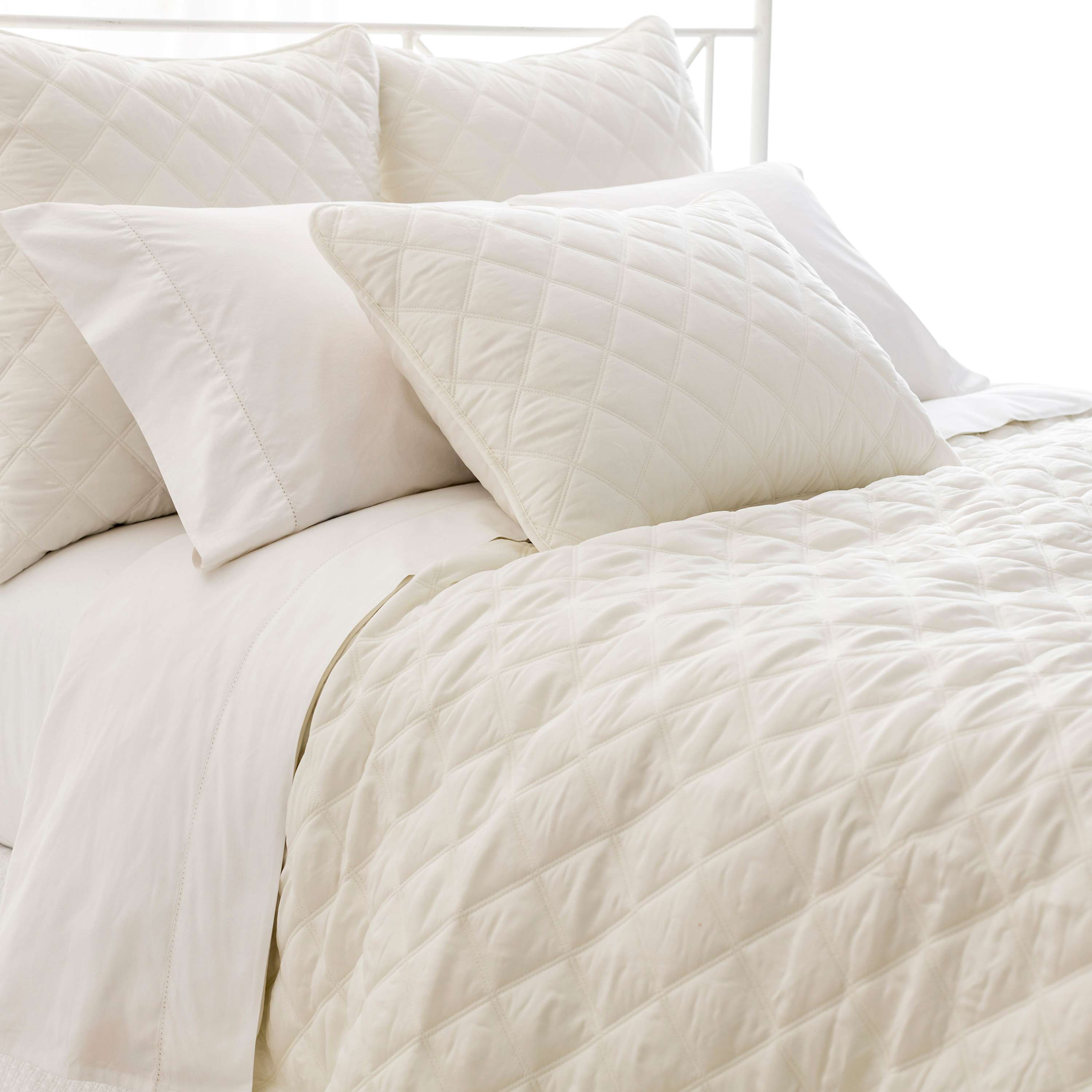 Silken Solid Quilted Coverlet Coverlet By Annie Selke