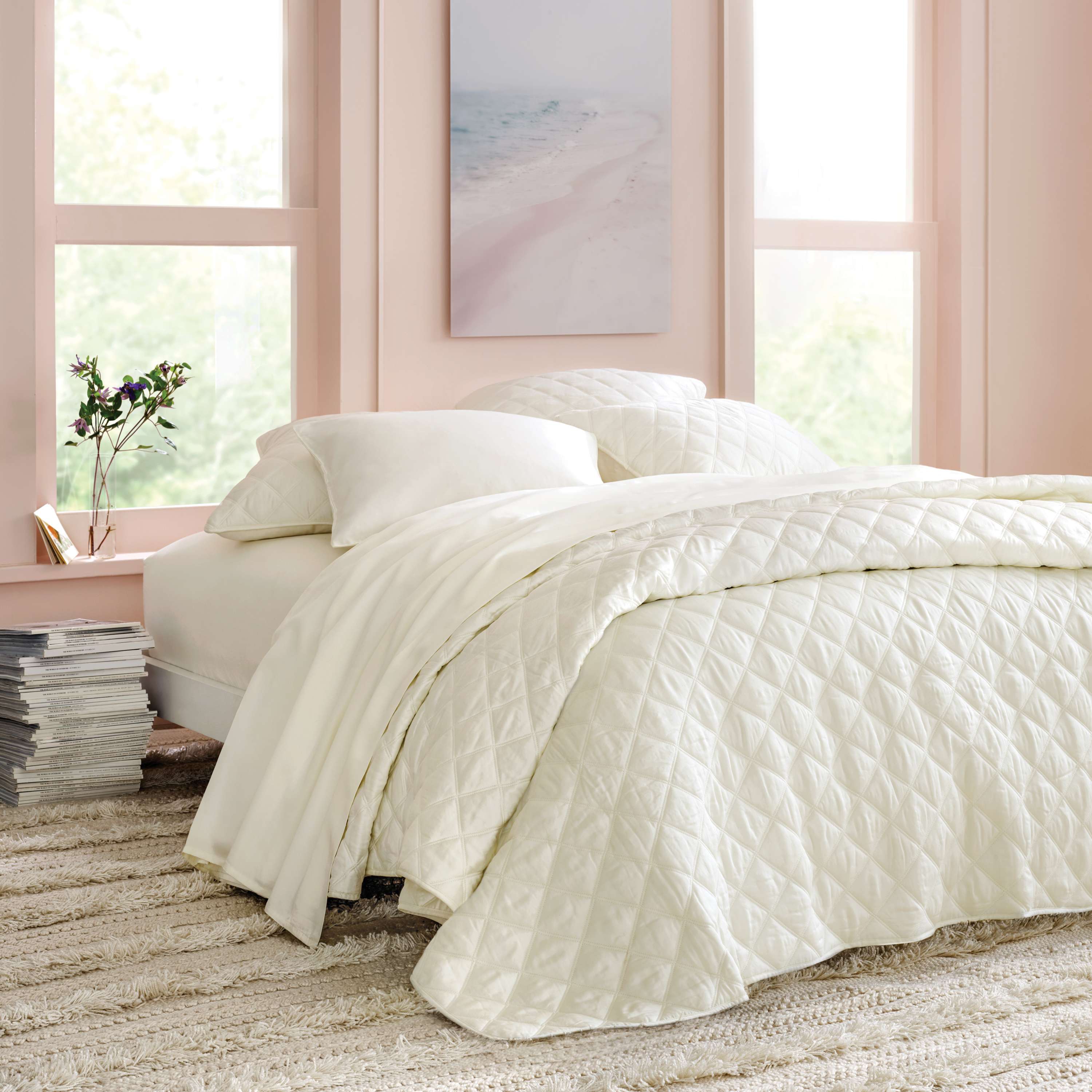 Silken Solid Quilted Sham Sham By Annie Selke