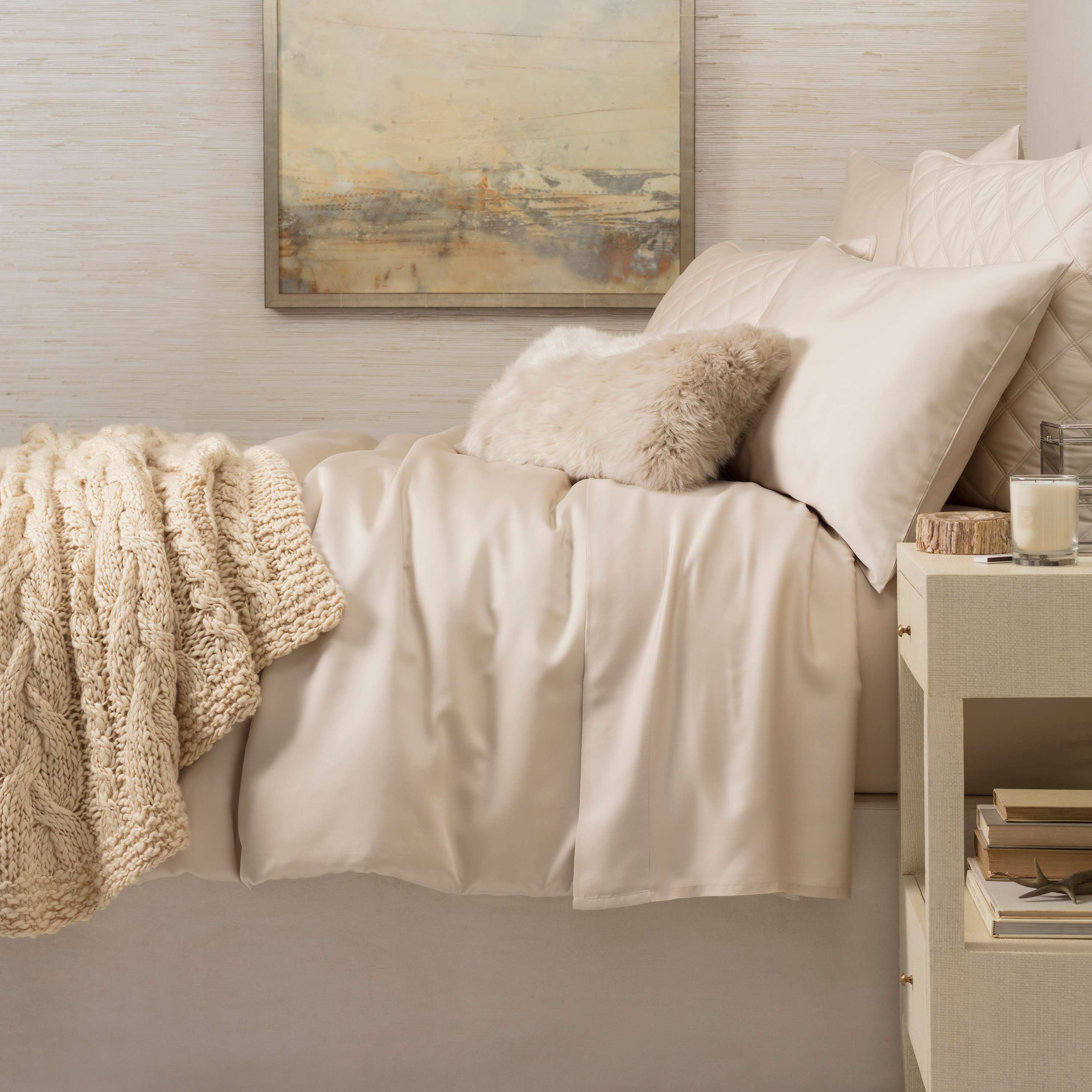 Silken Solid Quilted Sham Sham By Annie Selke