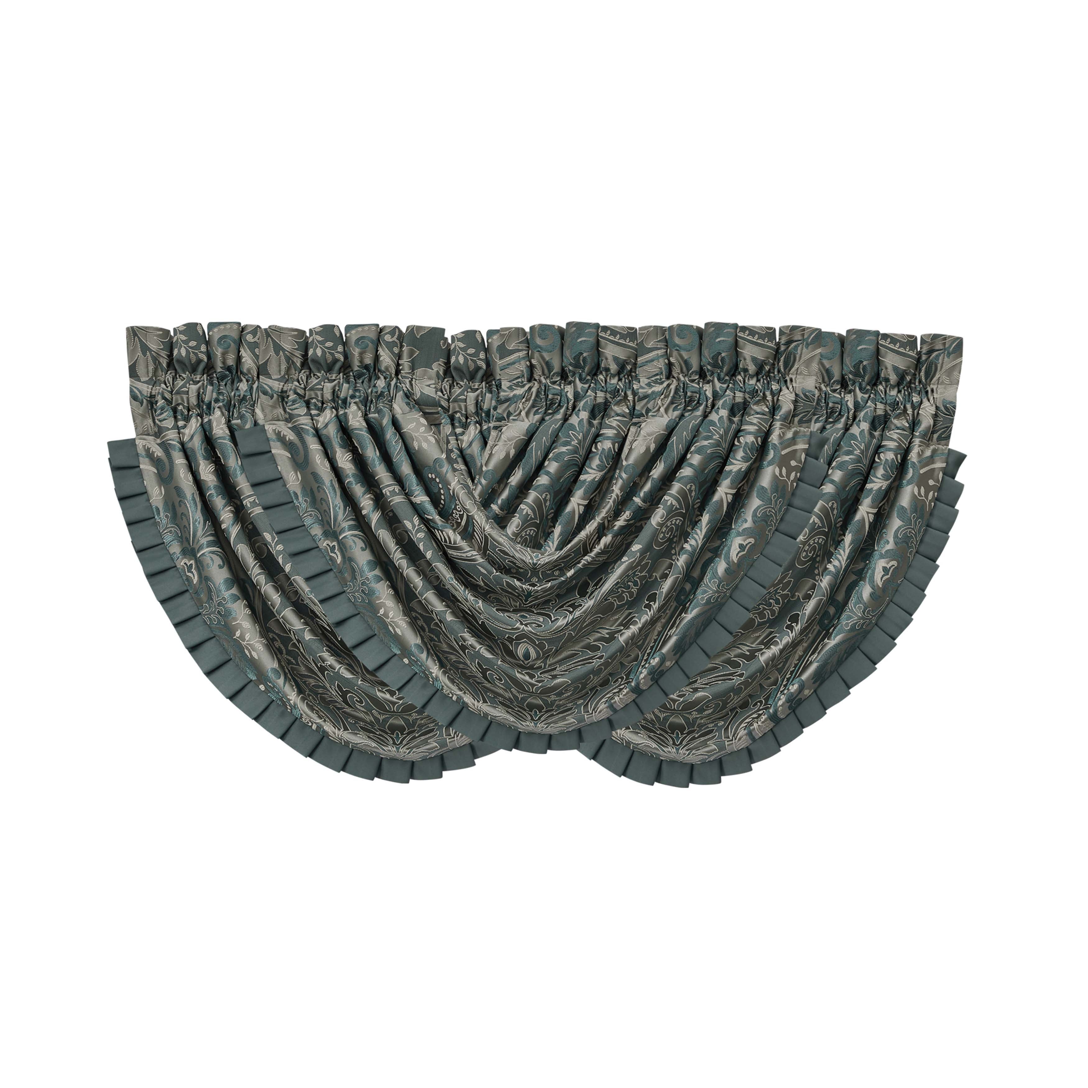 Renata Teal Waterfall Window Valance Window Valance By J. Queen New York