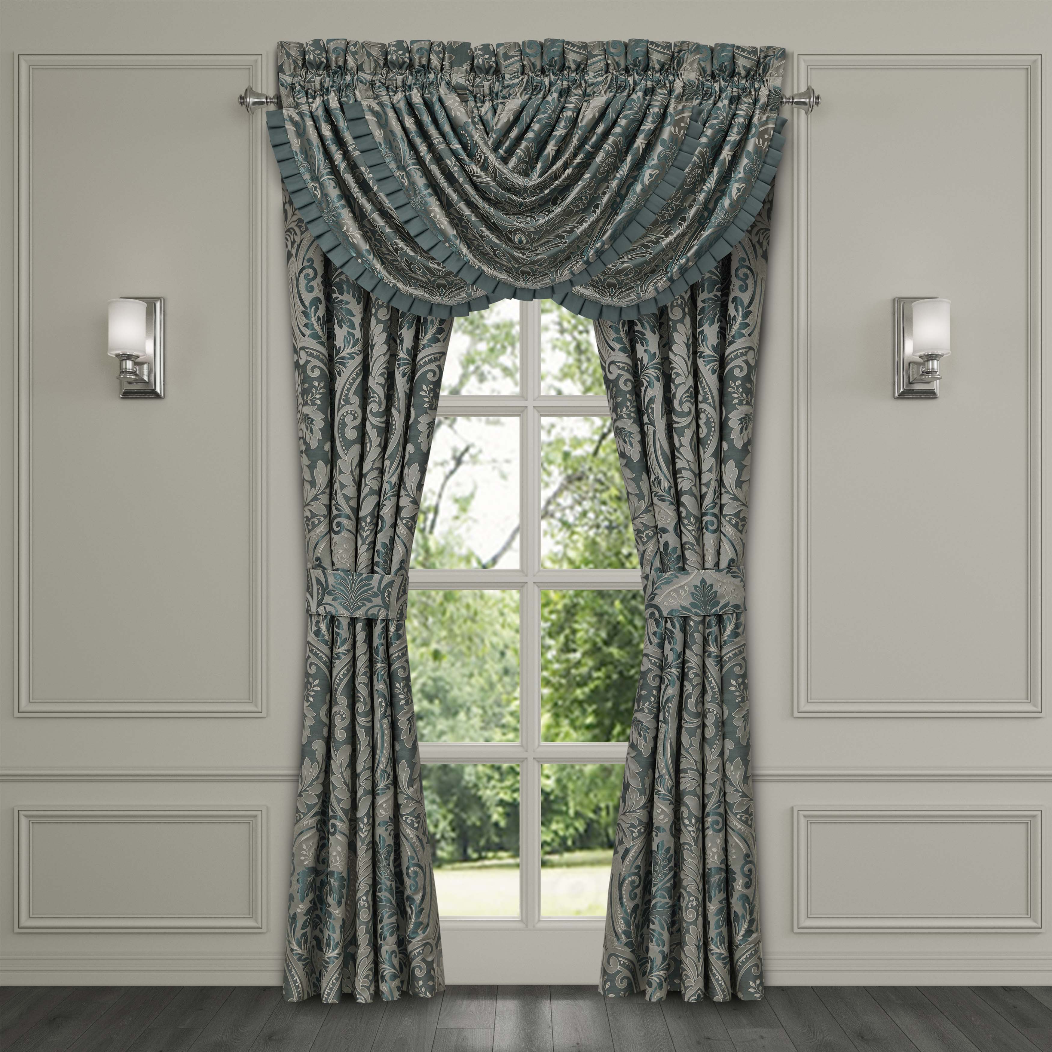 Renata Teal Window Panel Pair Window Panels By J. Queen New York