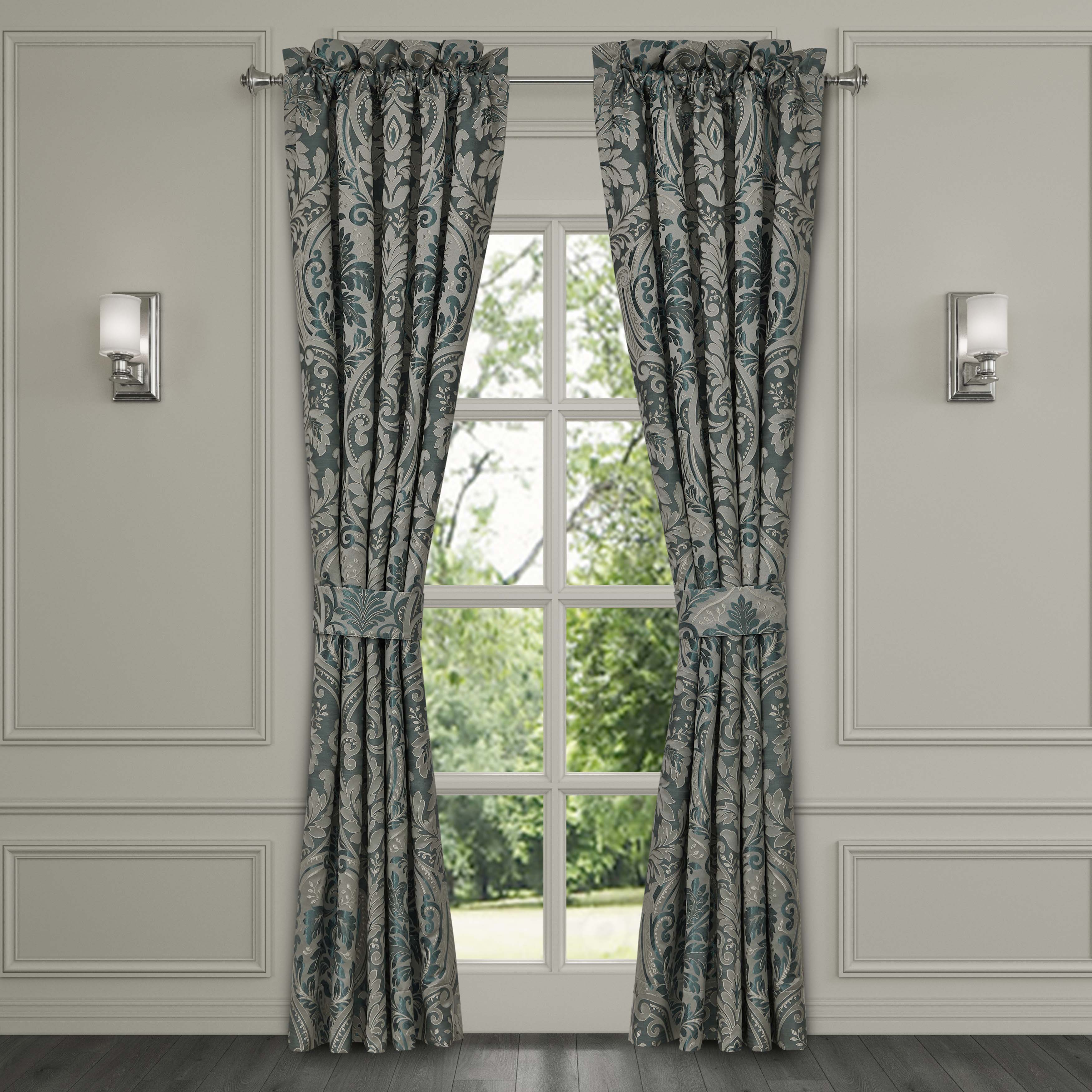 Renata Teal Window Panel Pair Window Panels By J. Queen New York