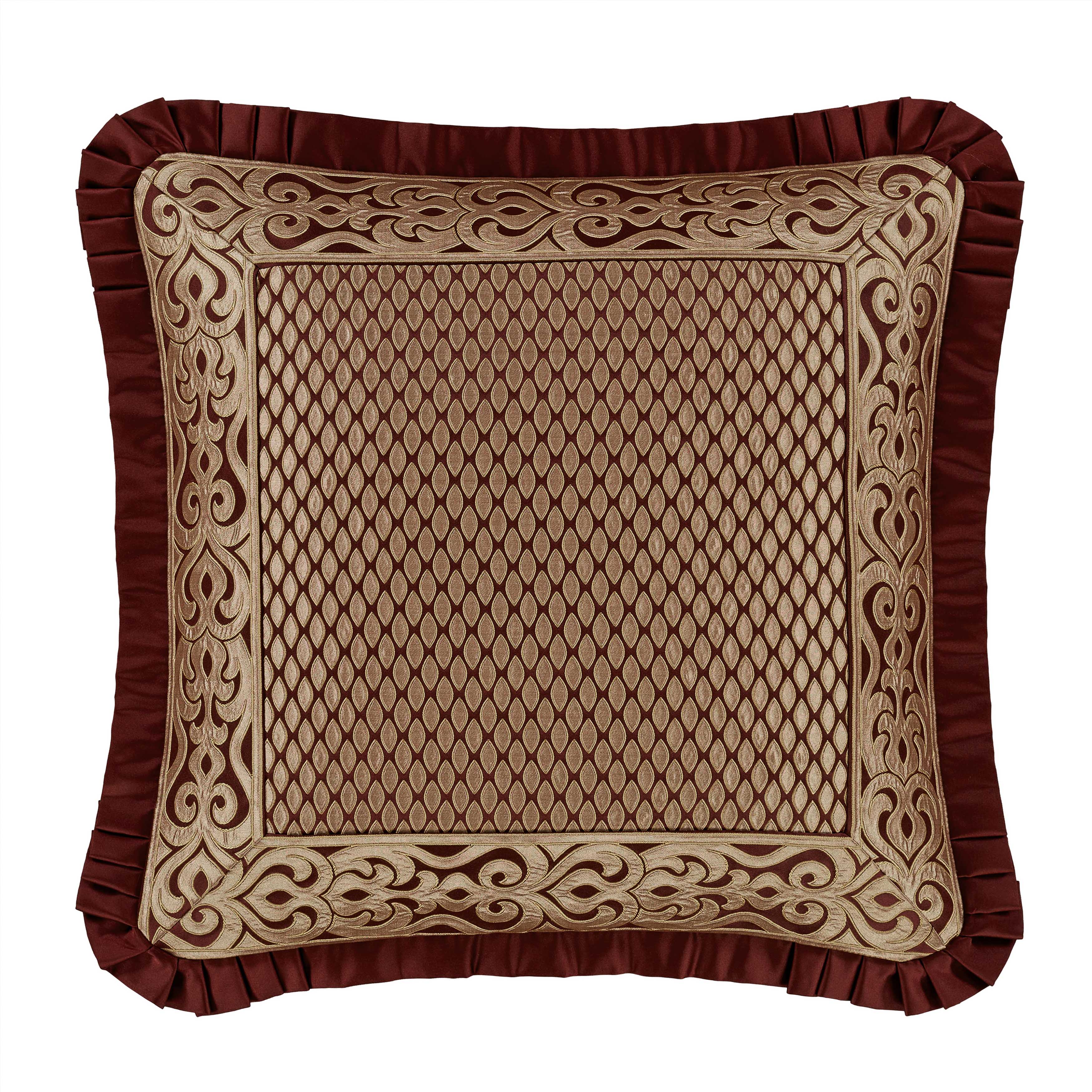 Renzo Crimson and Gold Euro Sham Euro Sham By J. Queen New York