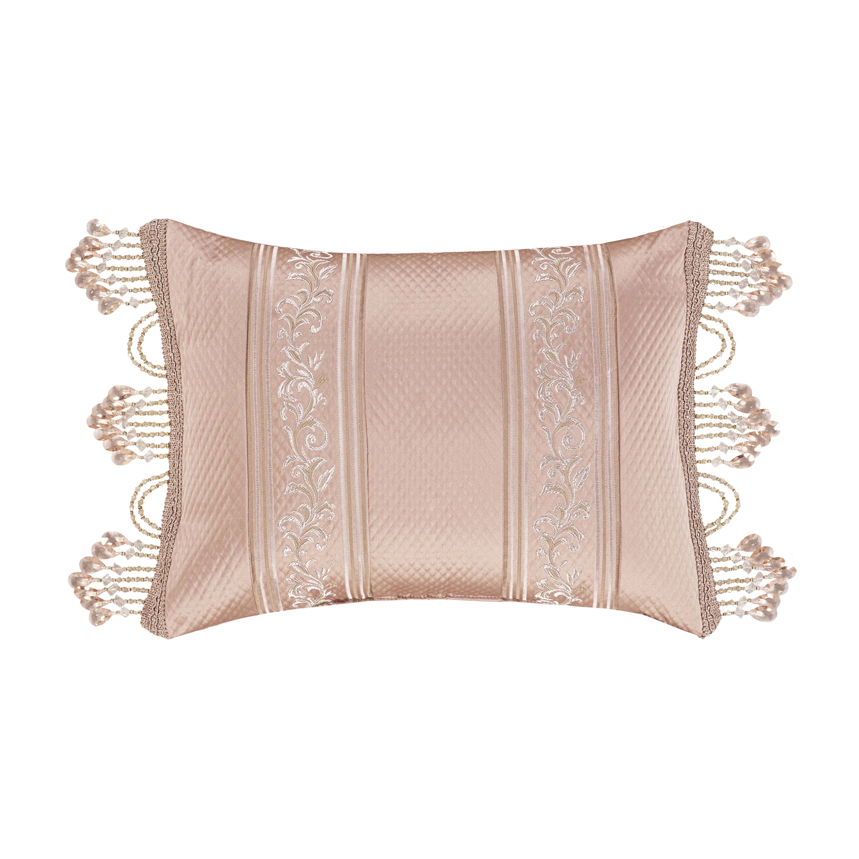 Rosewater Blush Boudoir Decorative Throw Pillow 22" x 15" Throw Pillows By J. Queen New York