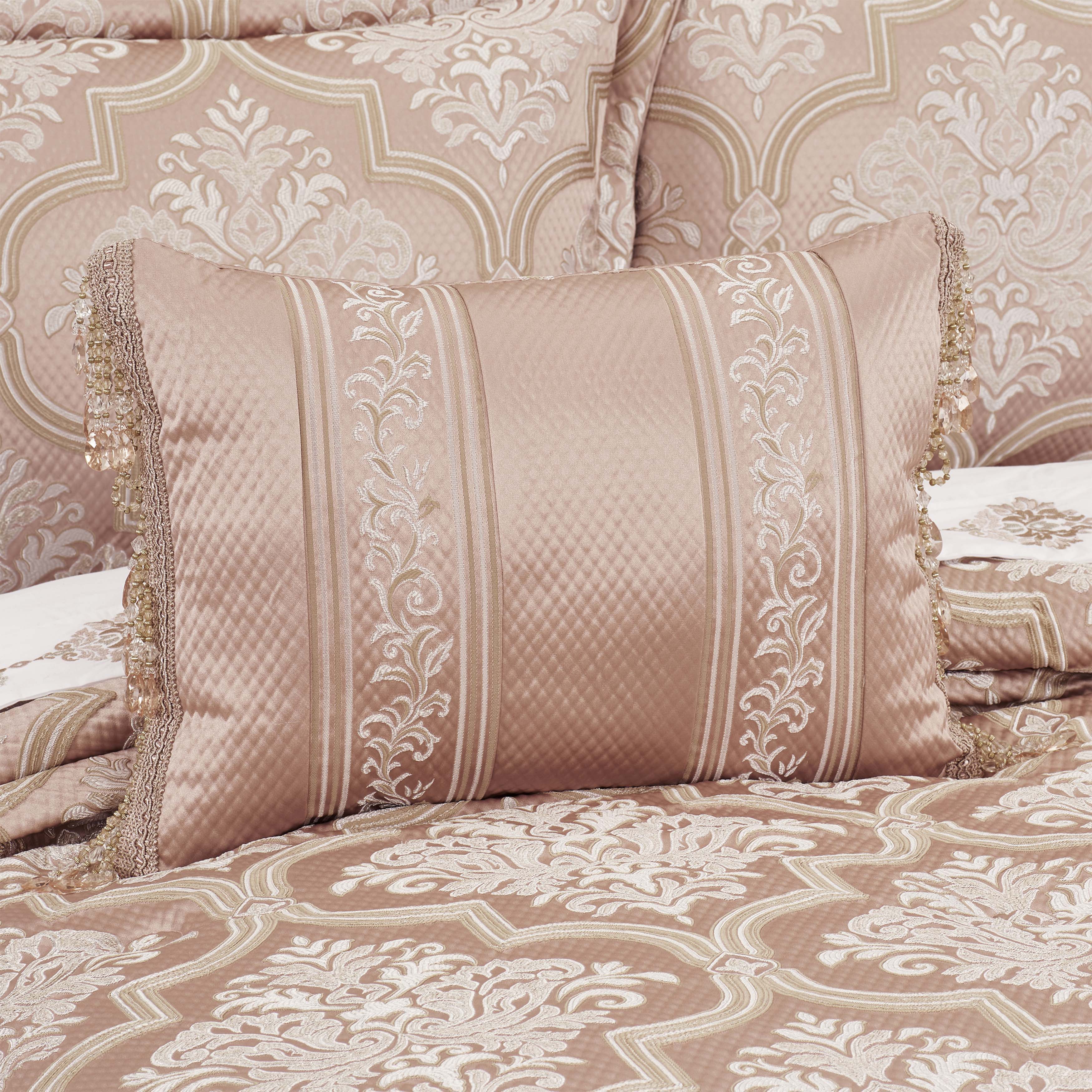 Rosewater Blush Boudoir Decorative Throw Pillow 22" x 15" Throw Pillows By J. Queen New York