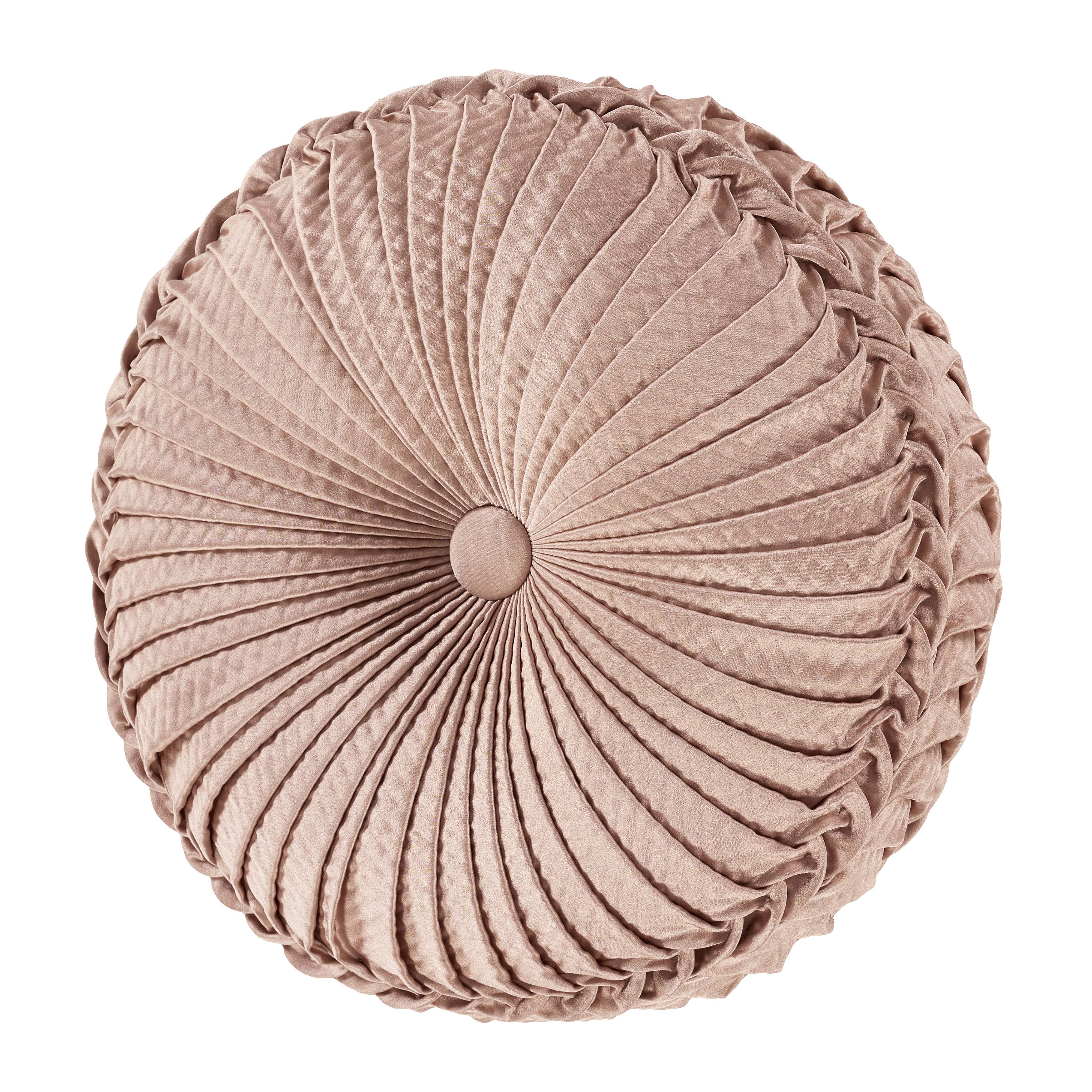 Rosewater Blush Tufted Round Decorative Throw Pillow 15" x 15" Throw Pillows By J. Queen New York