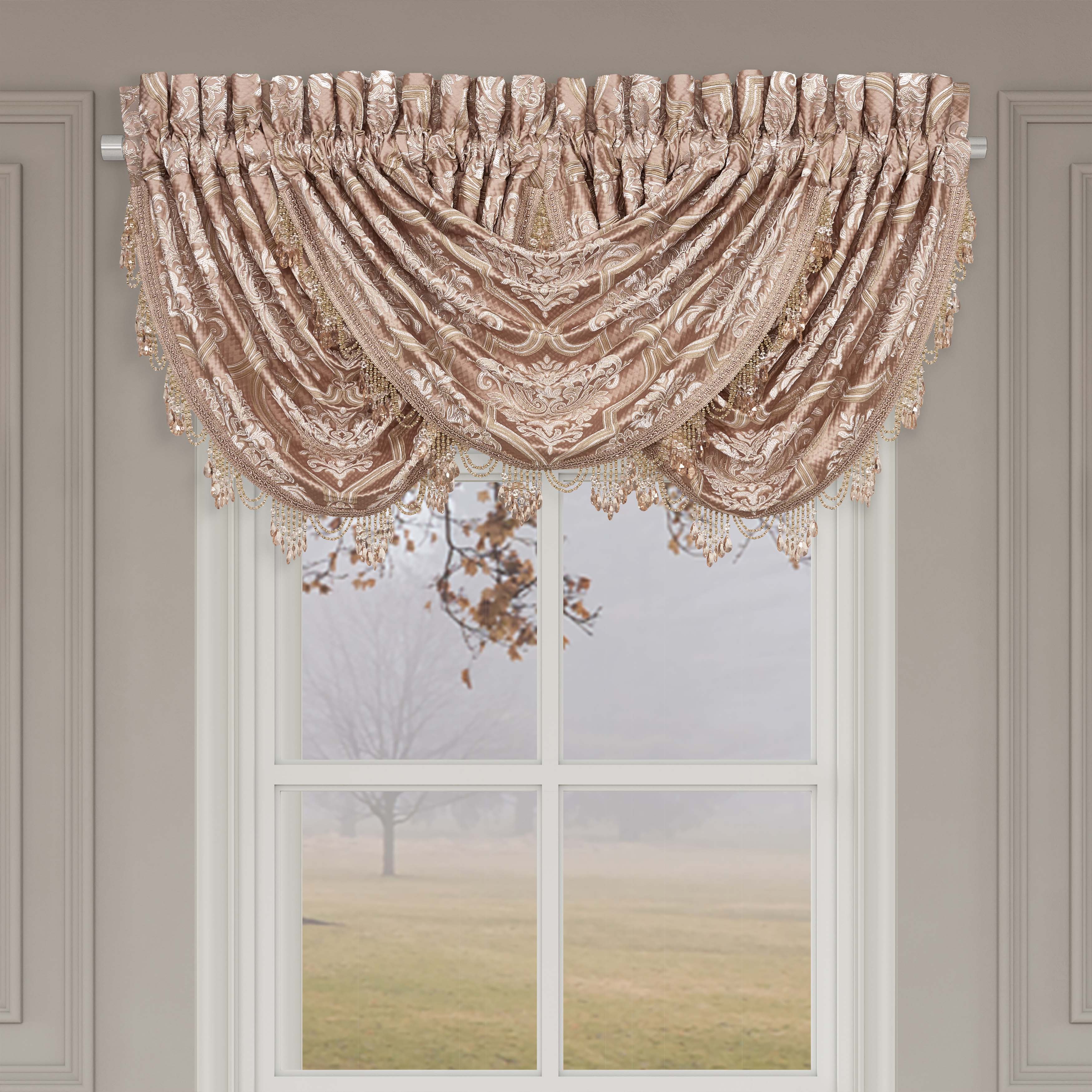 Rosewater Blush Waterfall Window Valance Window Valances By J. Queen New York