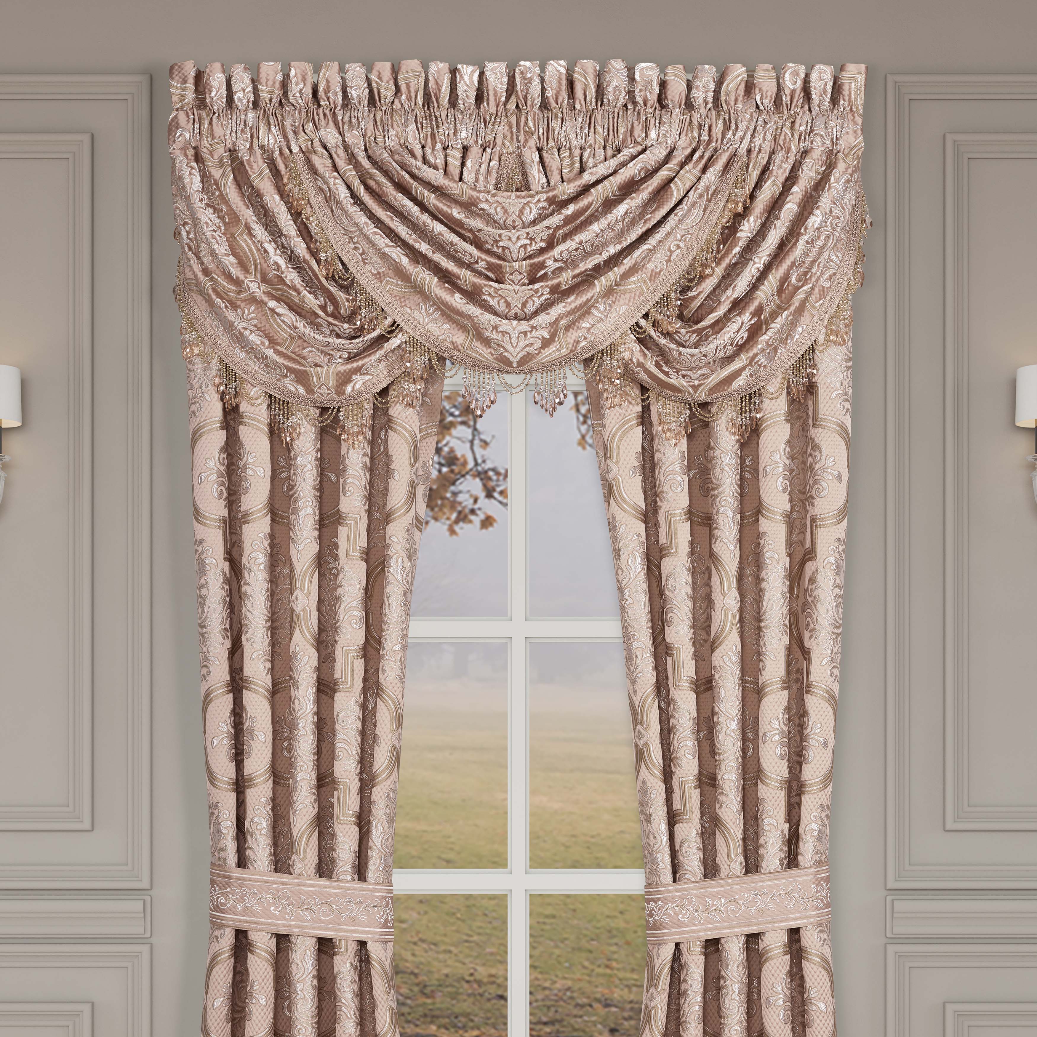 Rosewater Blush Waterfall Window Valance Window Valances By J. Queen New York