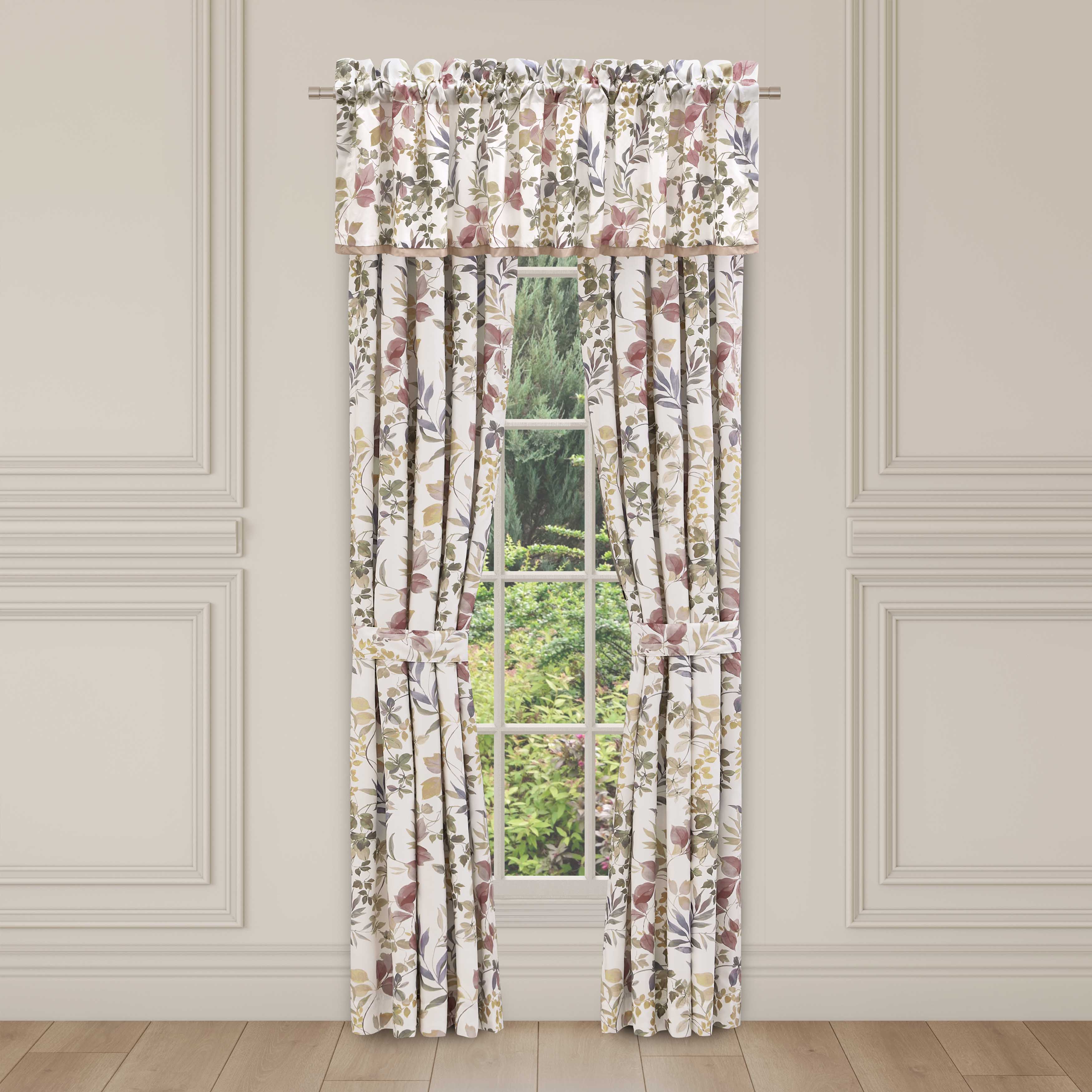 J Queen Rosewood Rose Square Window Panel Pair in Final Sale Window Panels By US Office - Latest-bedding